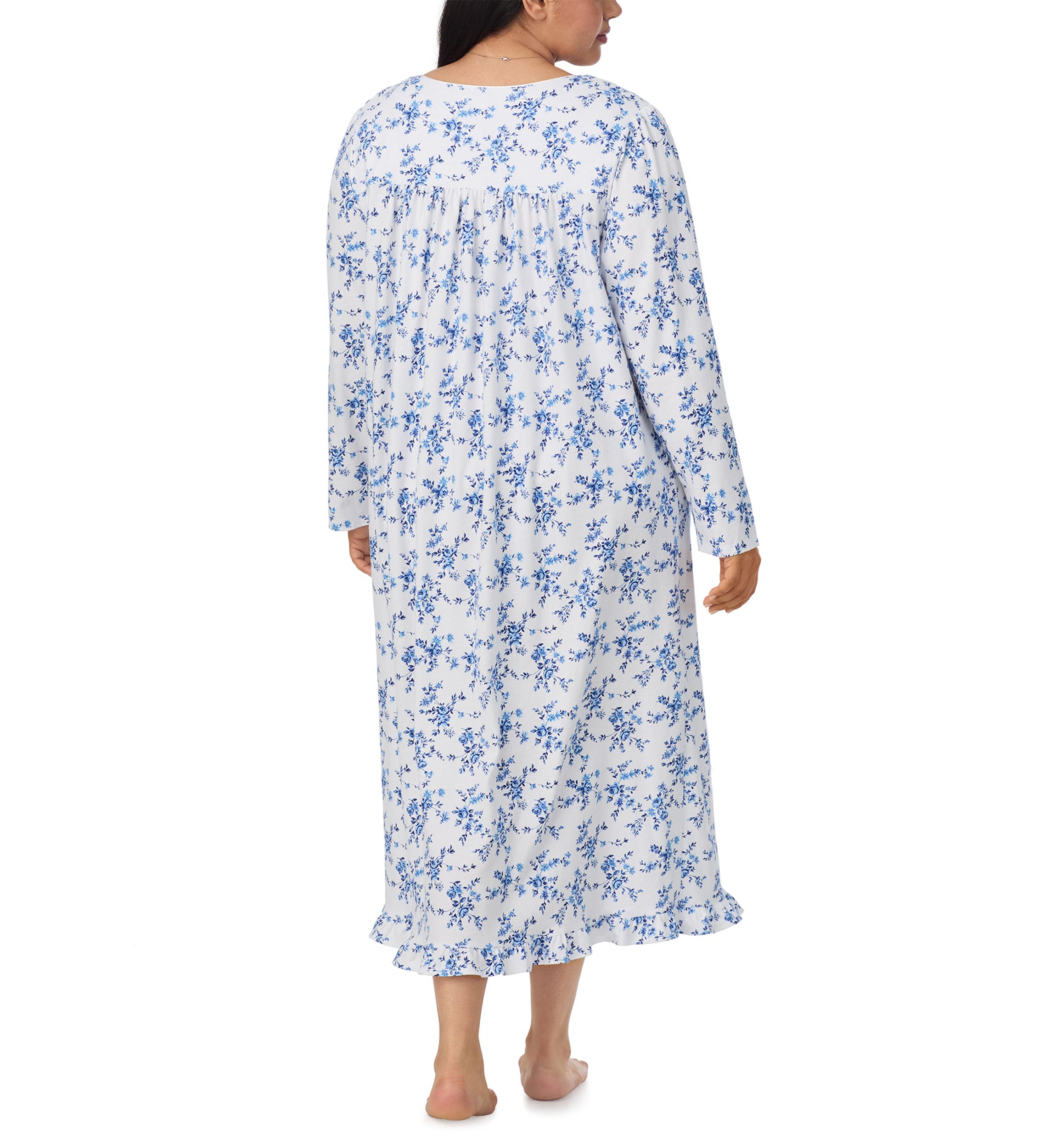 Plus Size Long Sleeve Long Nightgown