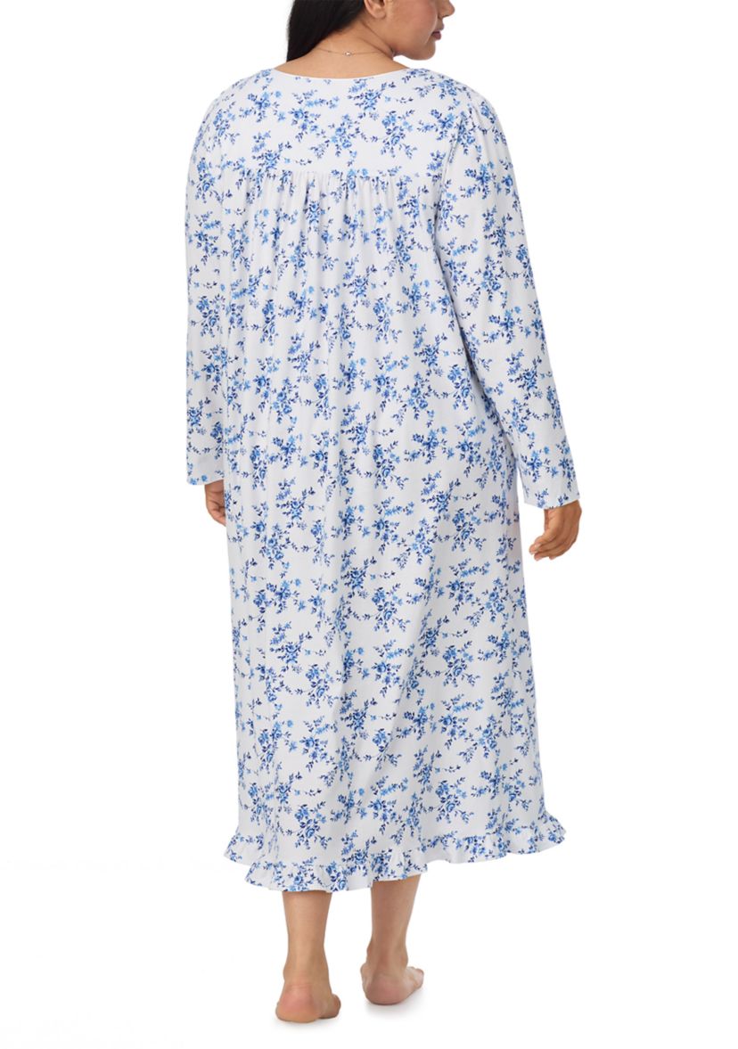 Plus Size Long Sleeve Long Nightgown