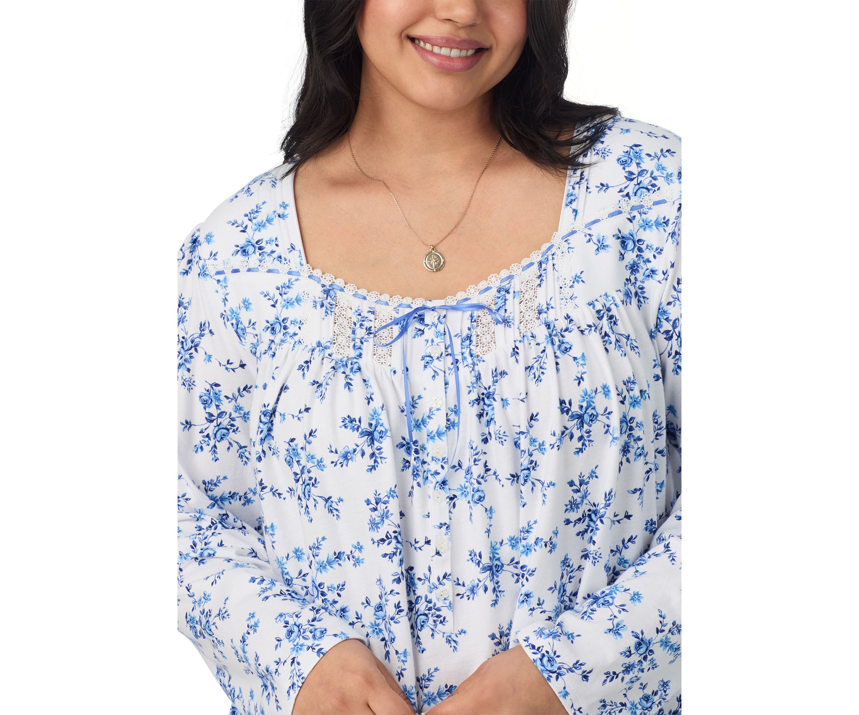 Plus Size Long Sleeve Long Nightgown