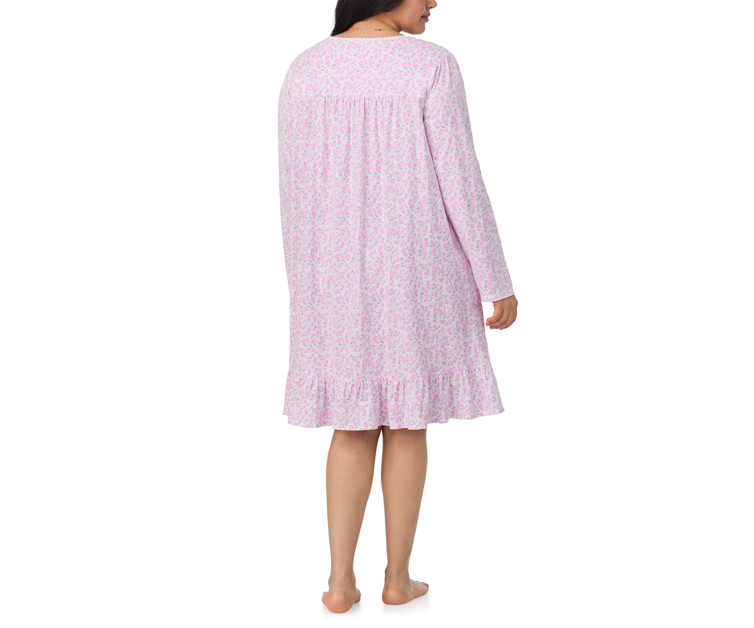 Plus Size Long Sleeve Short Nightgown