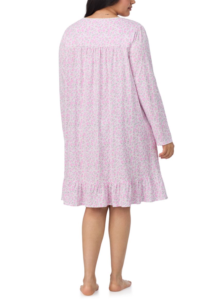 Plus Size Long Sleeve Short Nightgown