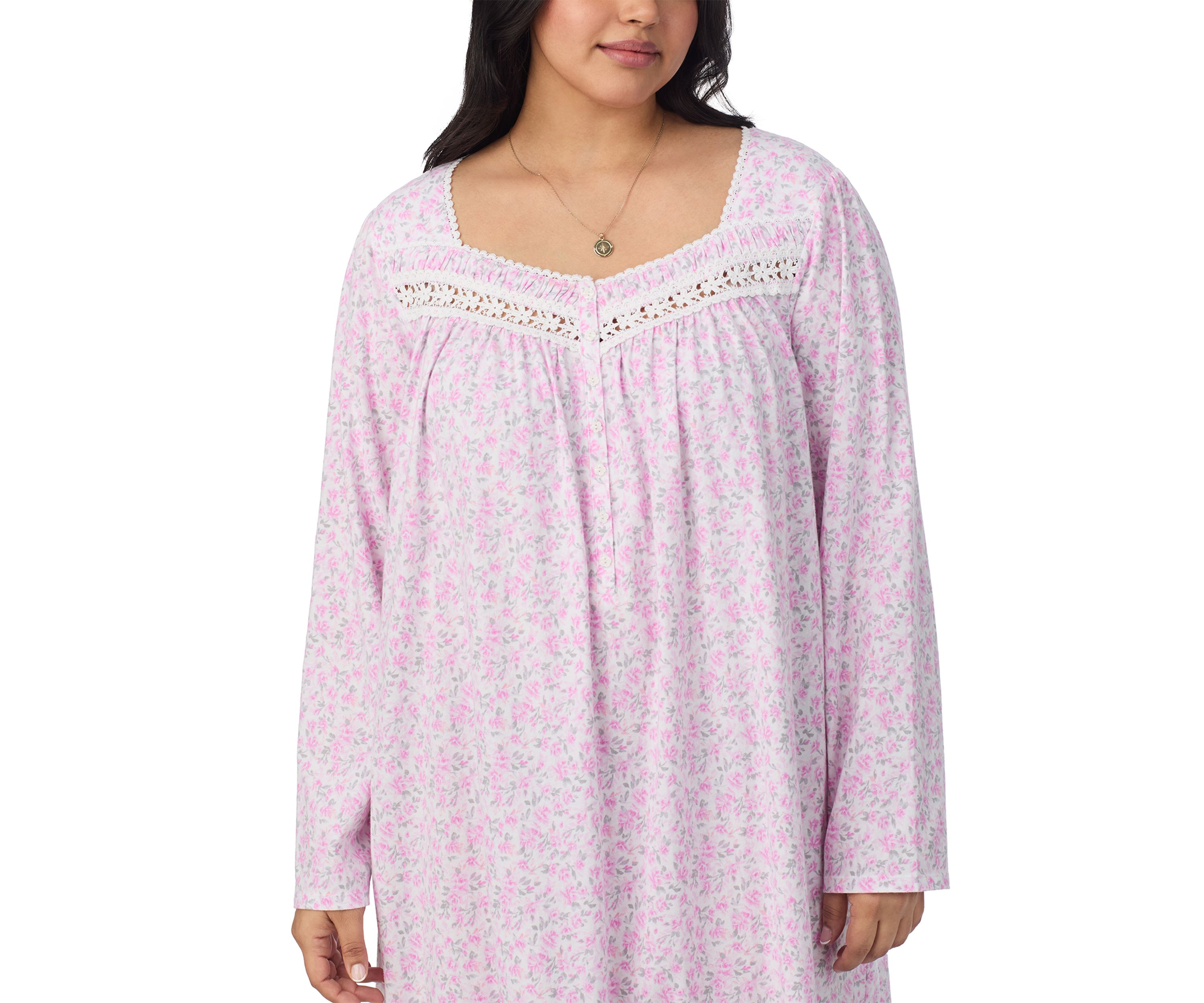 Plus Size Long Sleeve Short Nightgown