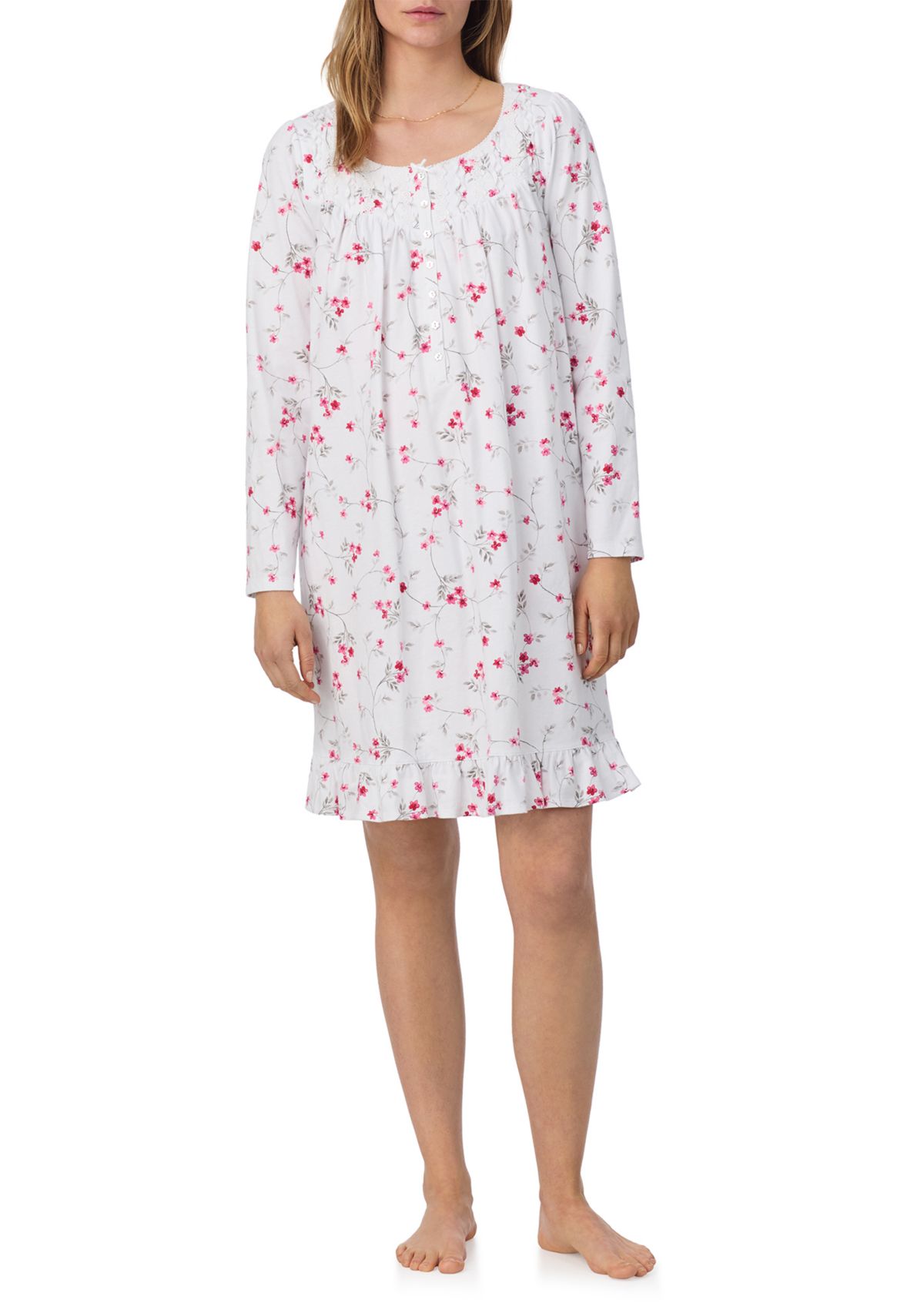 Long Sleeve Printed Nightgown 
