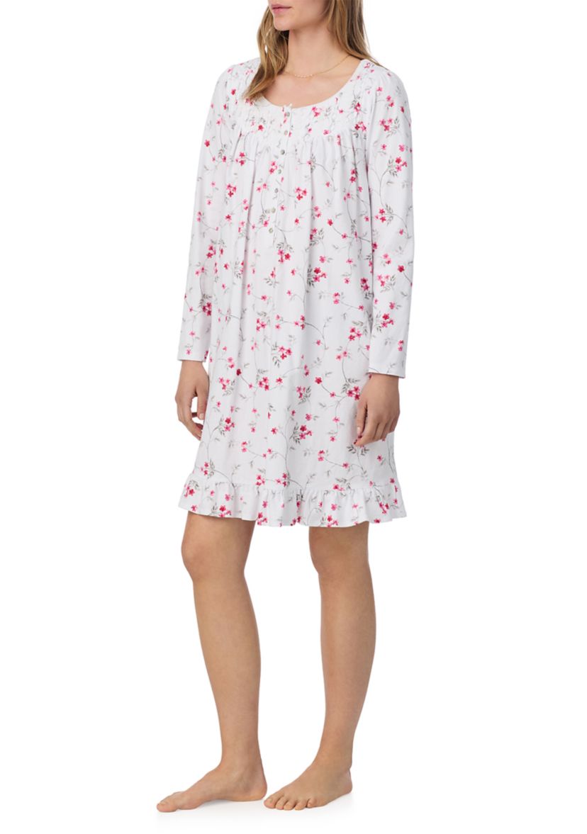 Long Sleeve Printed Nightgown 