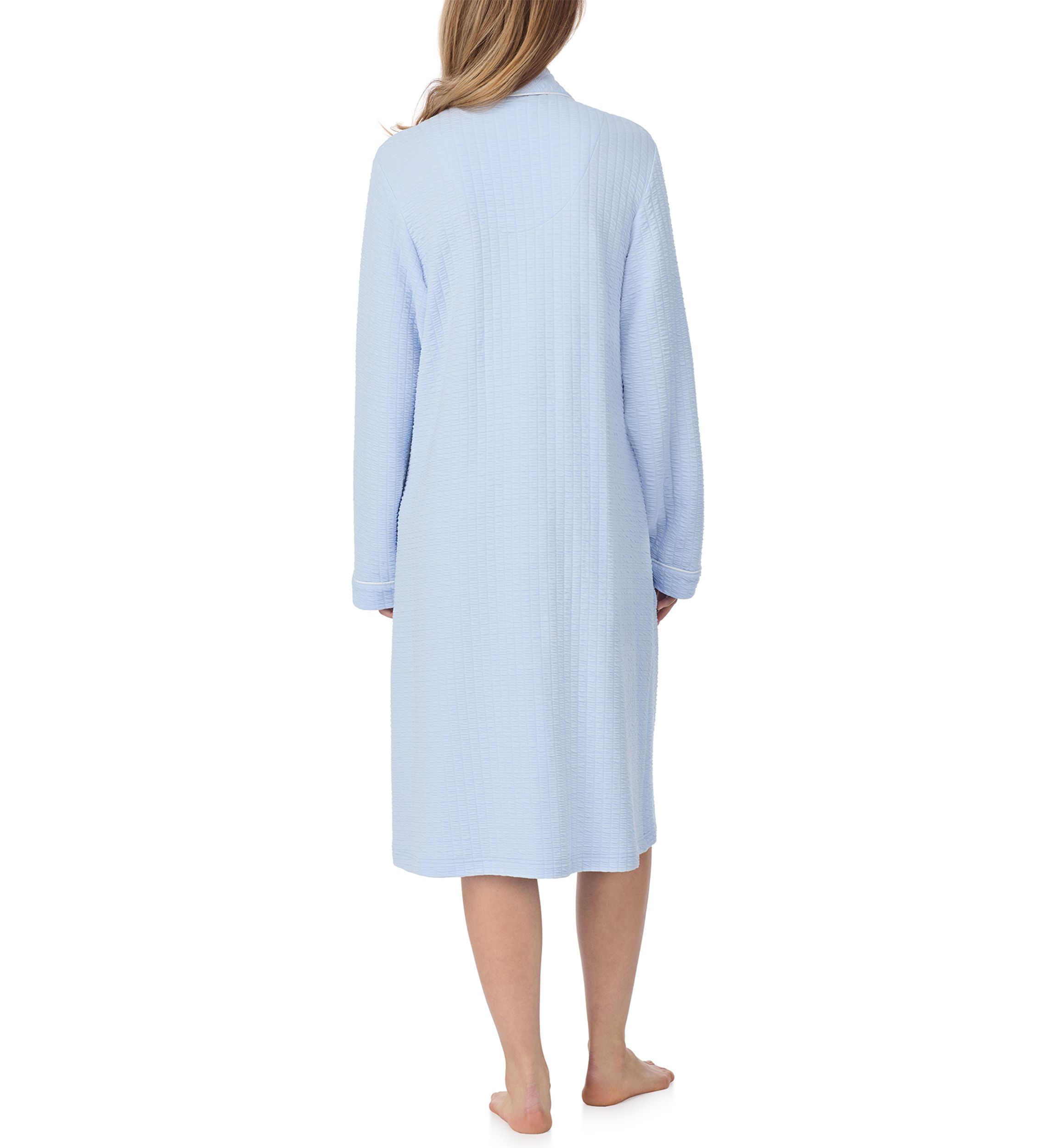 Silky Waffle Knit Button Front Waltz Robe