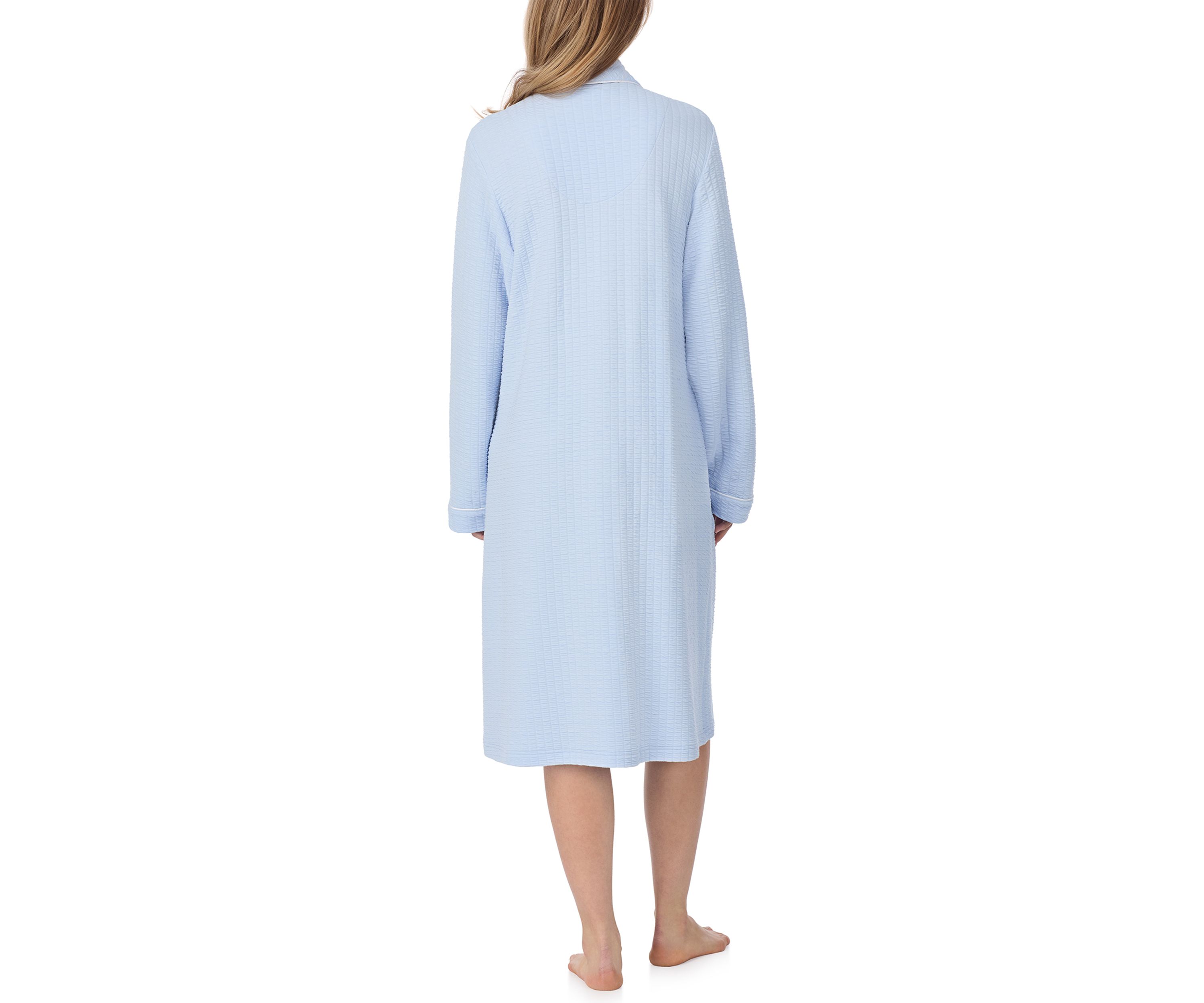 Silky Waffle Knit Button Front Waltz Robe
