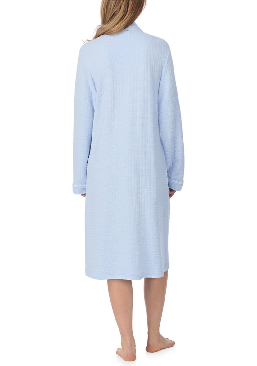 Silky Waffle Knit Button Front Waltz Robe