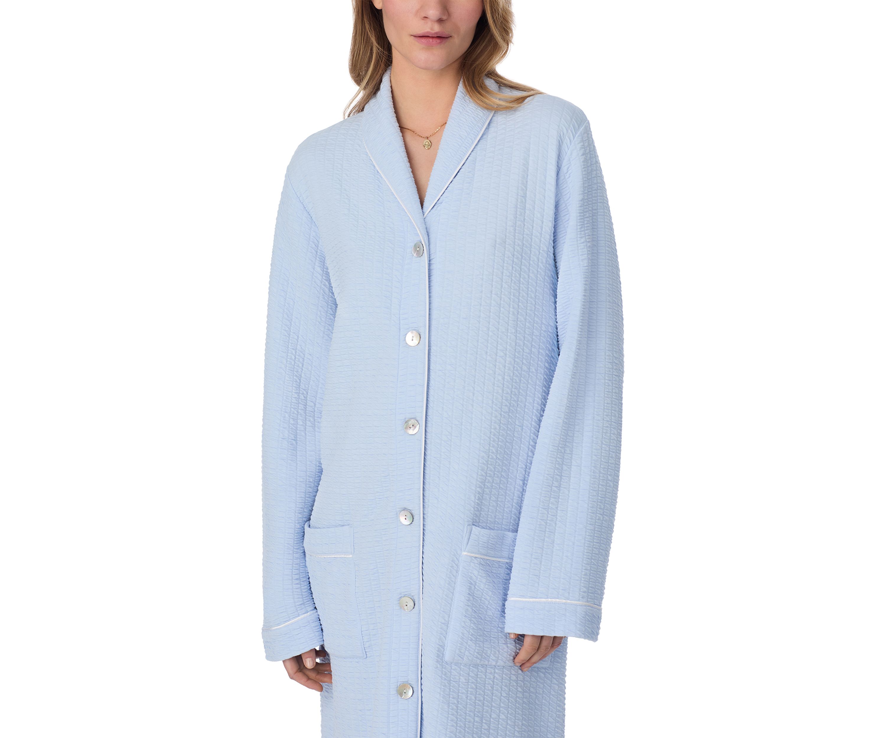 Silky Waffle Knit Button Front Waltz Robe