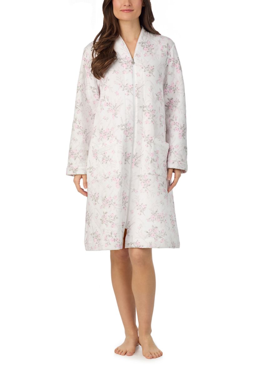 Long Sleeve Diamond Quilt Zip Robe
