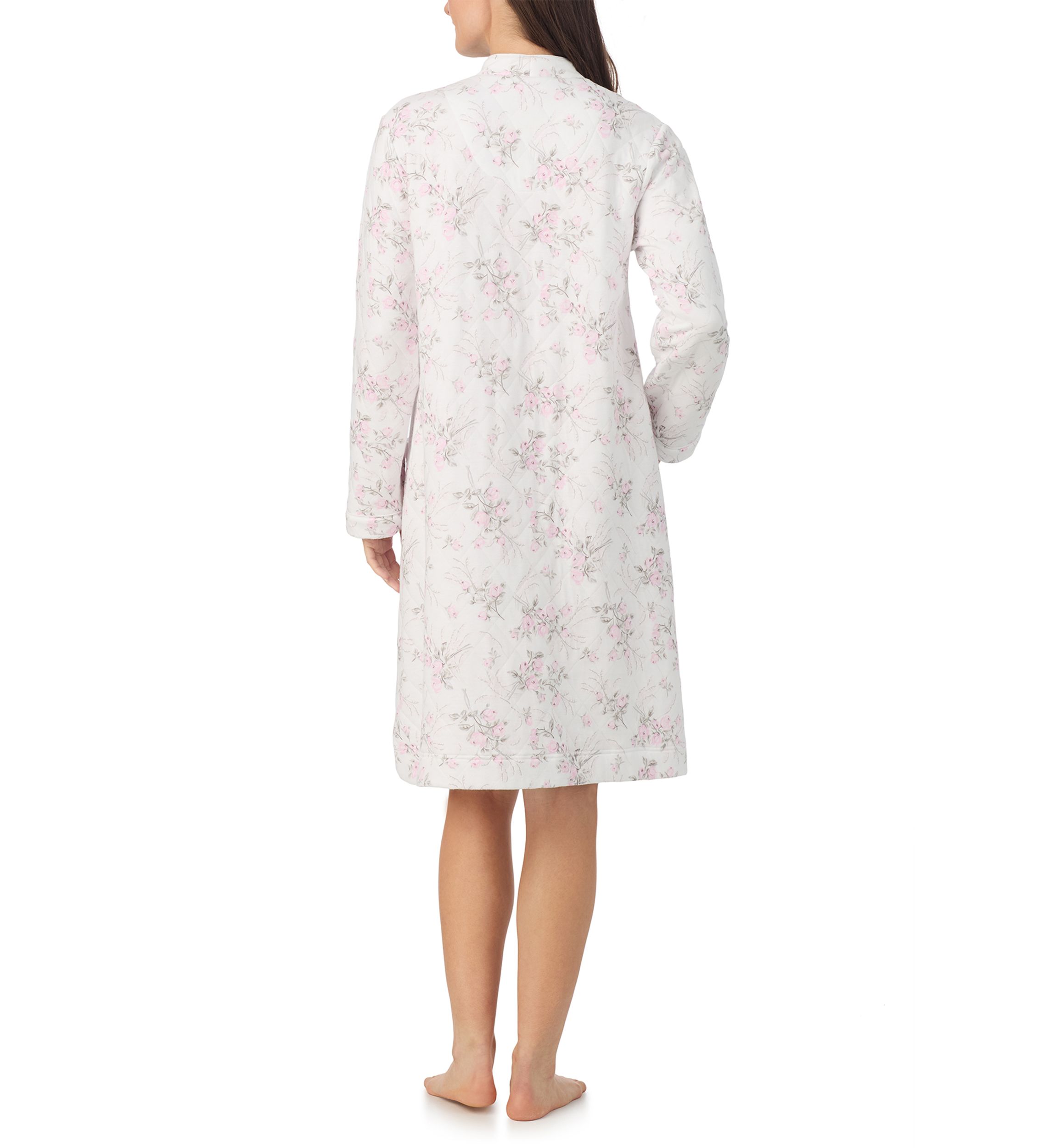 Long Sleeve Diamond Quilt Zip Robe