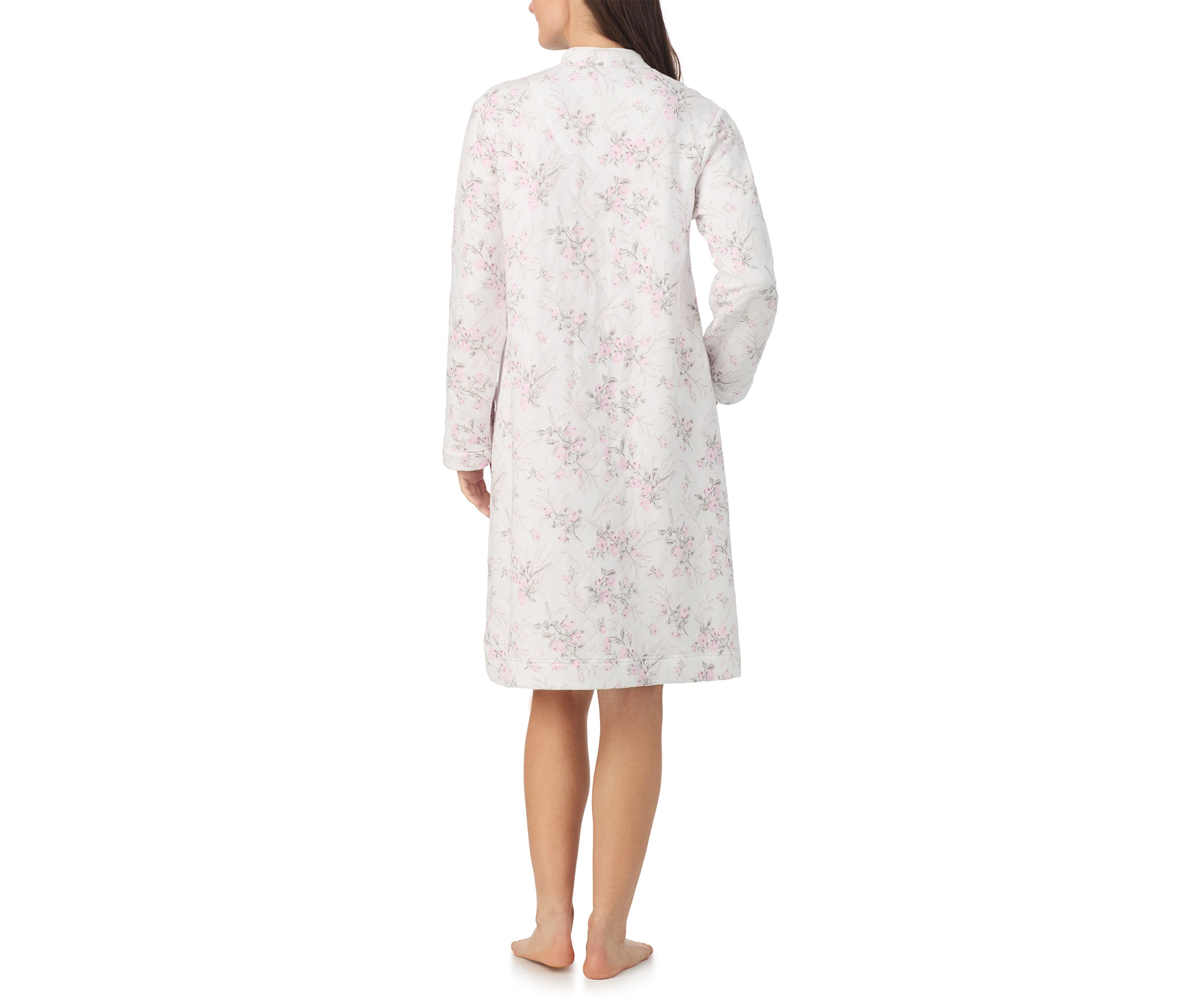 Long Sleeve Diamond Quilt Zip Robe