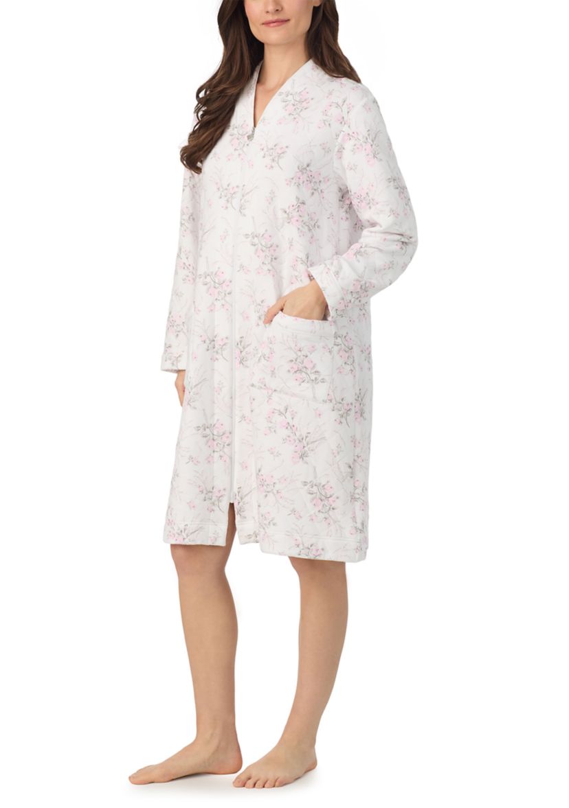 Long Sleeve Diamond Quilt Zip Robe