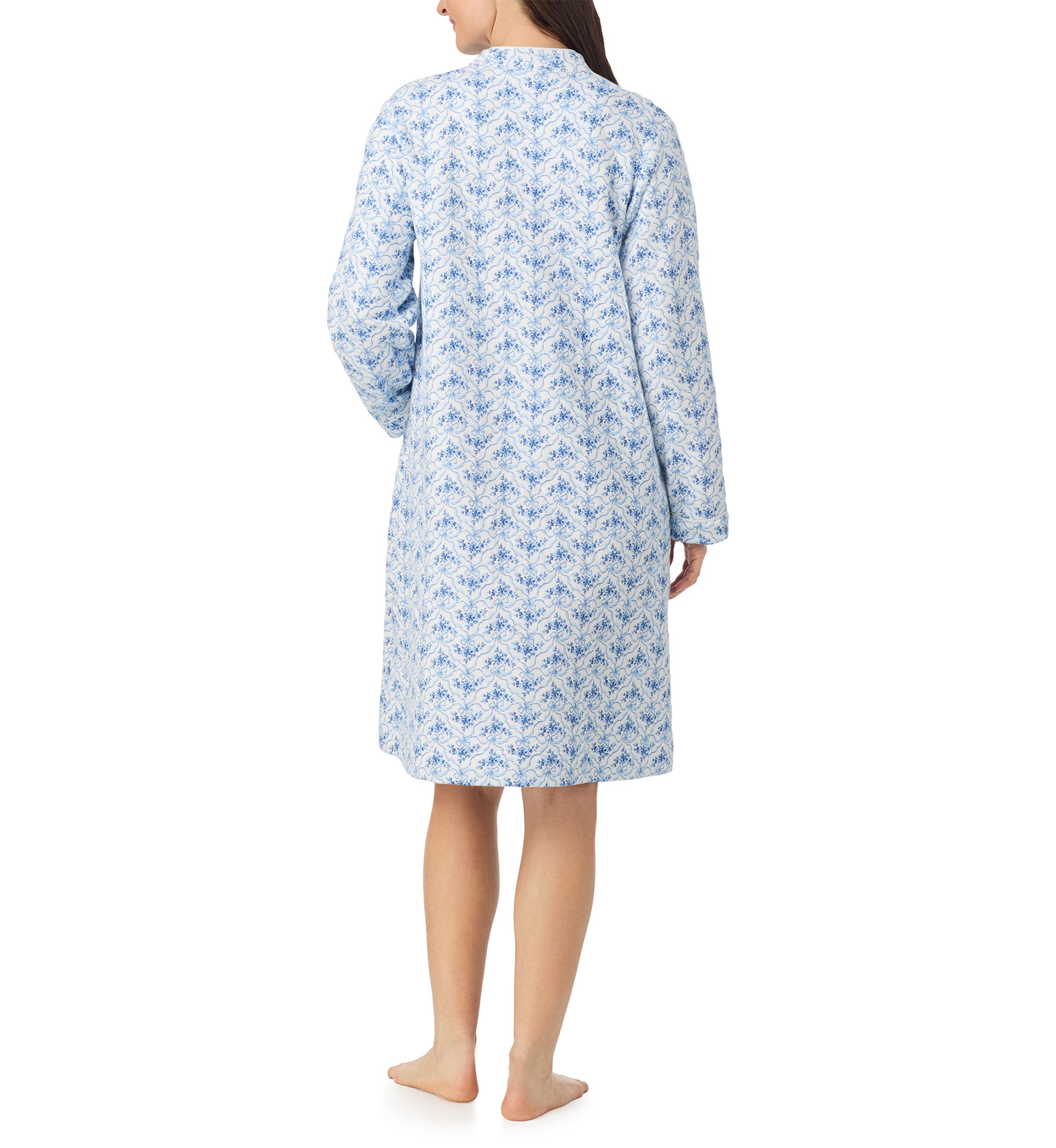 Long Sleeve Diamond Quilt Long Zip Robe