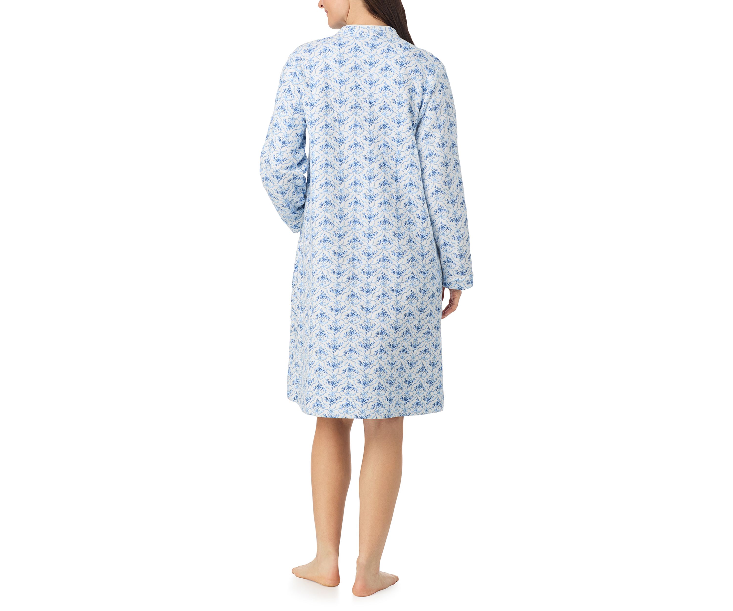 Long Sleeve Diamond Quilt Long Zip Robe