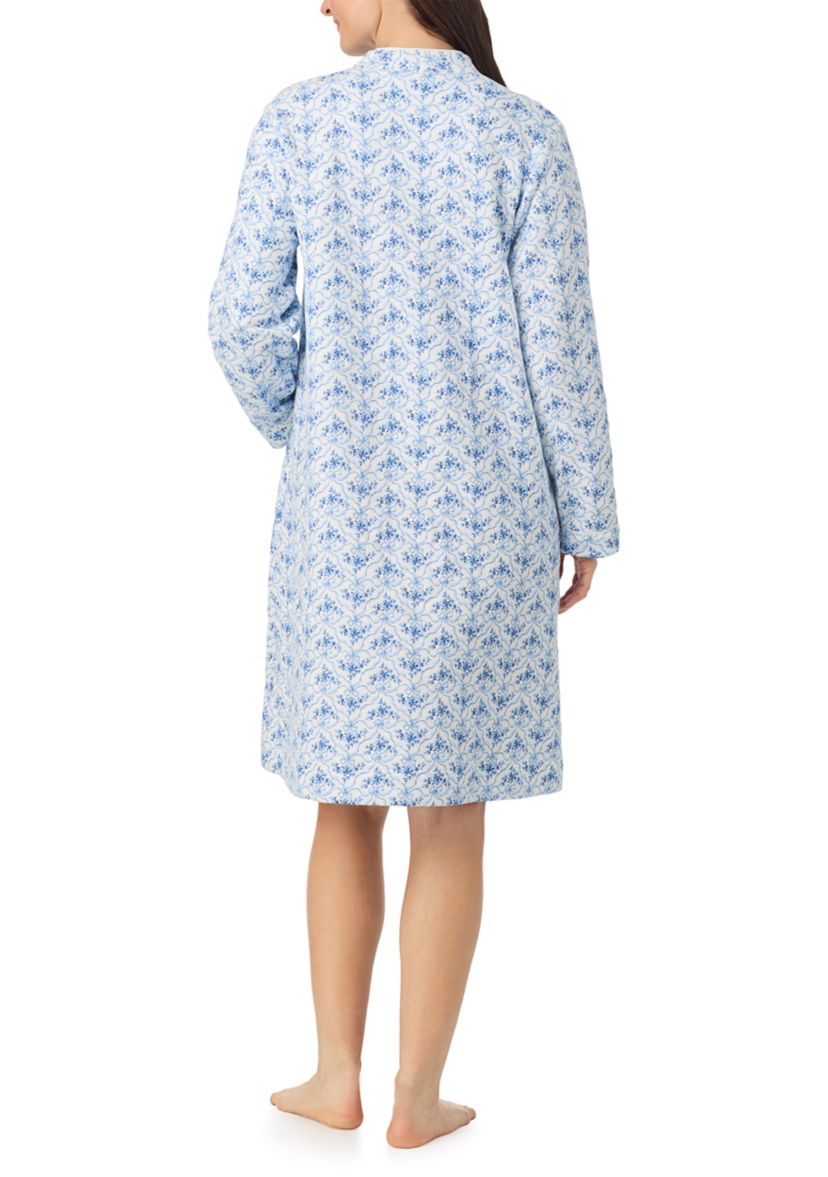 Long Sleeve Diamond Quilt Long Zip Robe