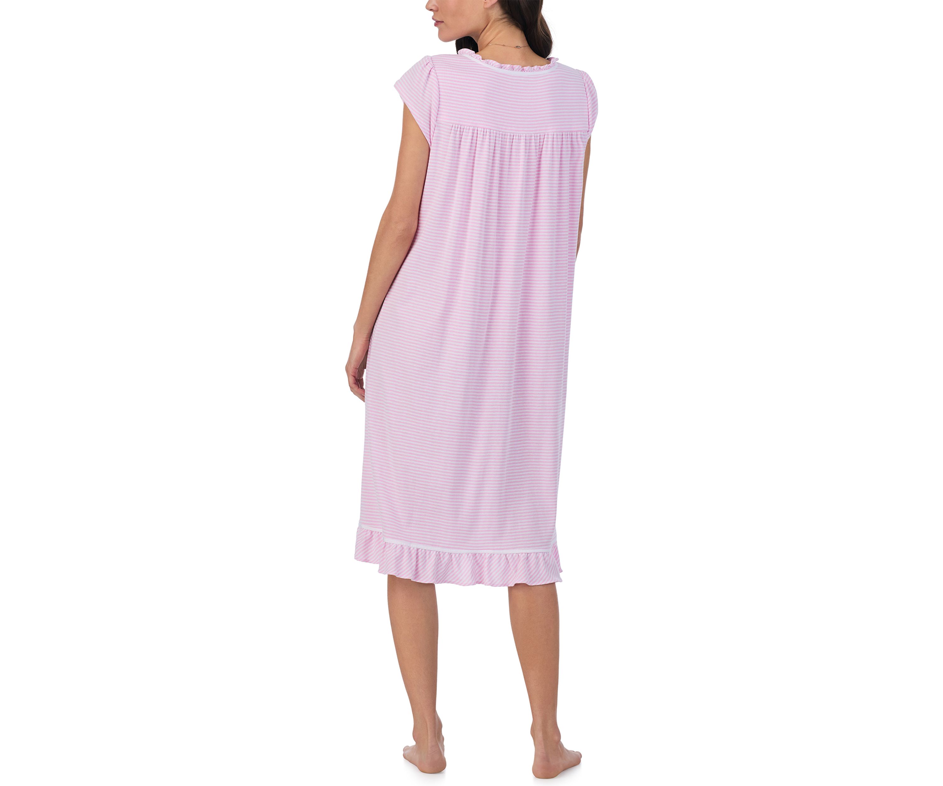 Cotton Rich Yarn Dye Stripe Knit Waltz Nightgown