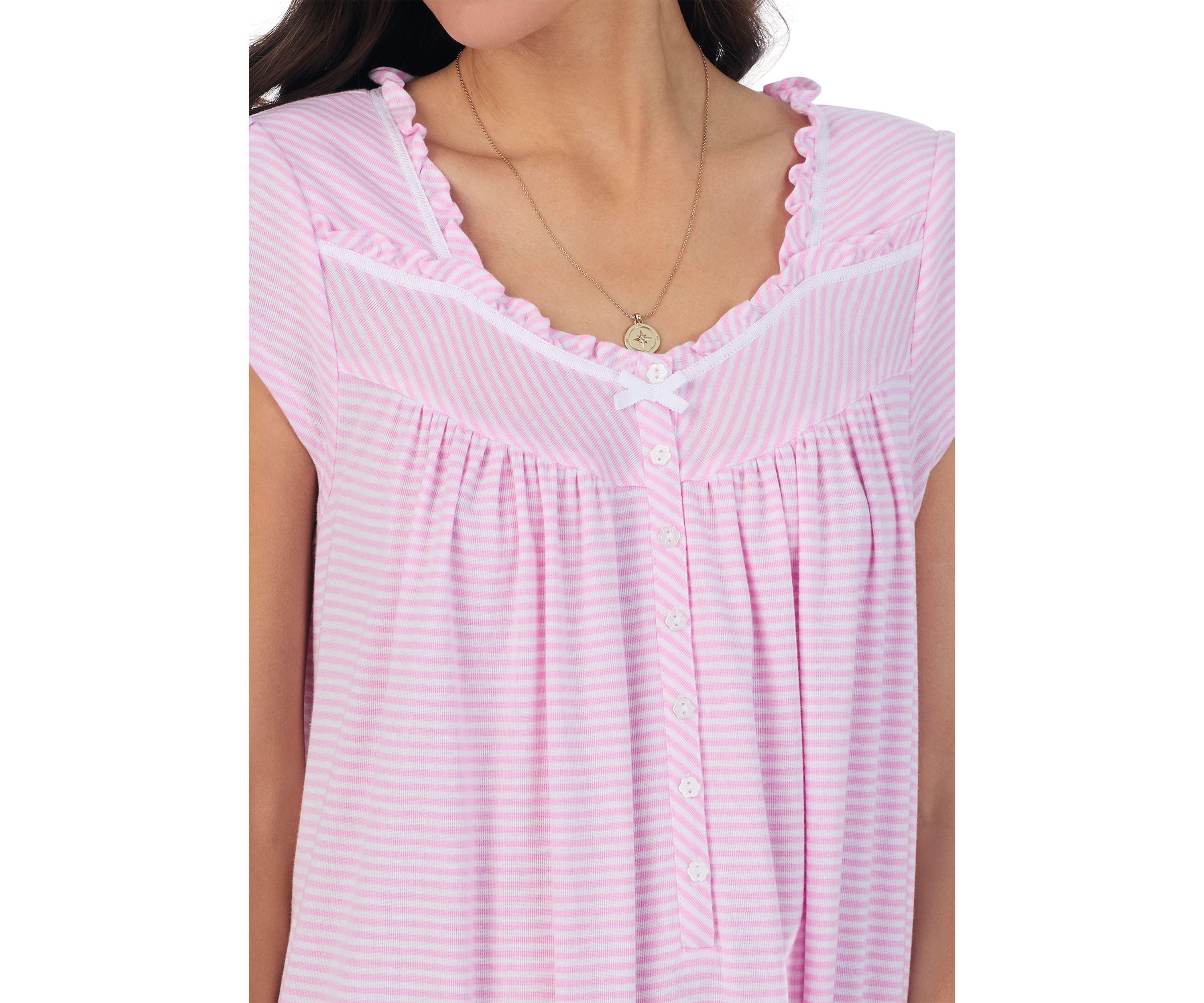 Cotton Rich Yarn Dye Stripe Knit Waltz Nightgown