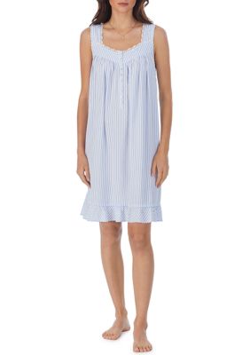 Blue Heaven Cotton Knit Long Nightgown - Eileen West