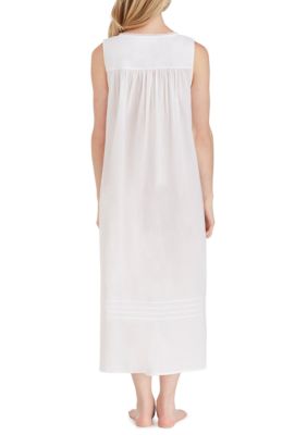 Eileen West Cotton Modal Cap Sleeve Long Nightgown - Mulberry