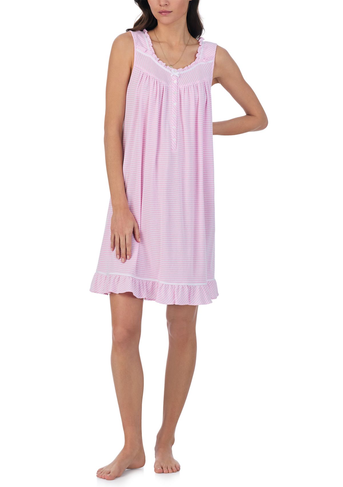 Cotton Rich Yarn Dye Stripe Knit Short Chemise