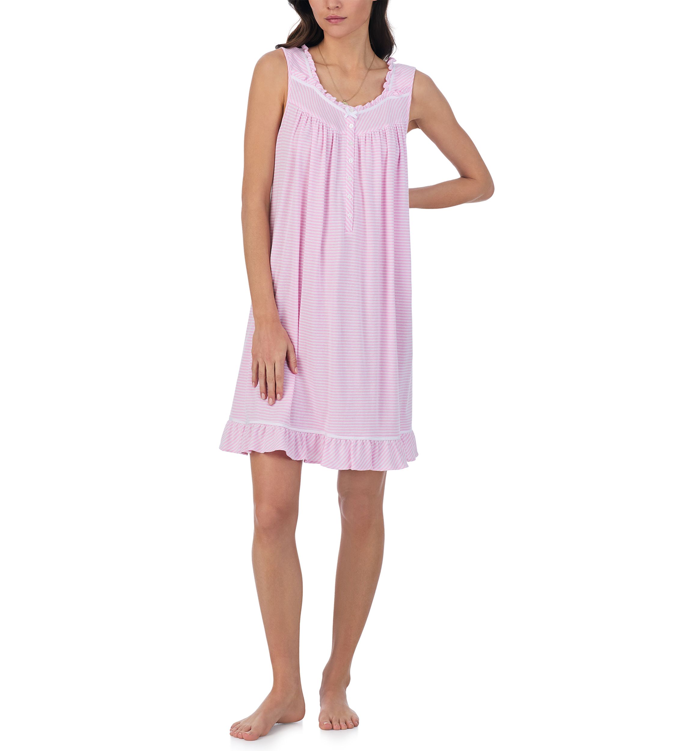 Cotton Rich Yarn Dye Stripe Knit Short Chemise