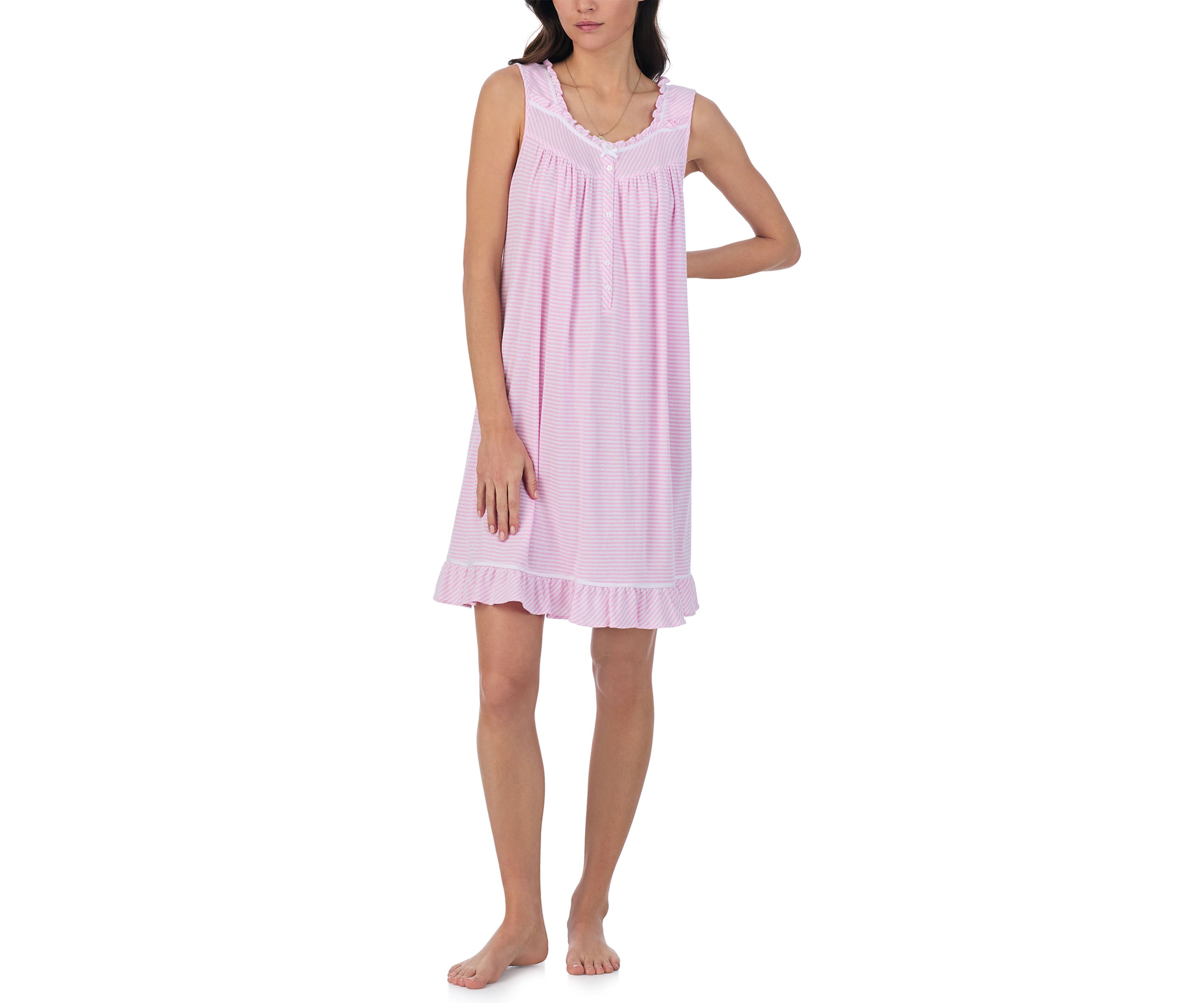 Cotton Rich Yarn Dye Stripe Knit Short Chemise