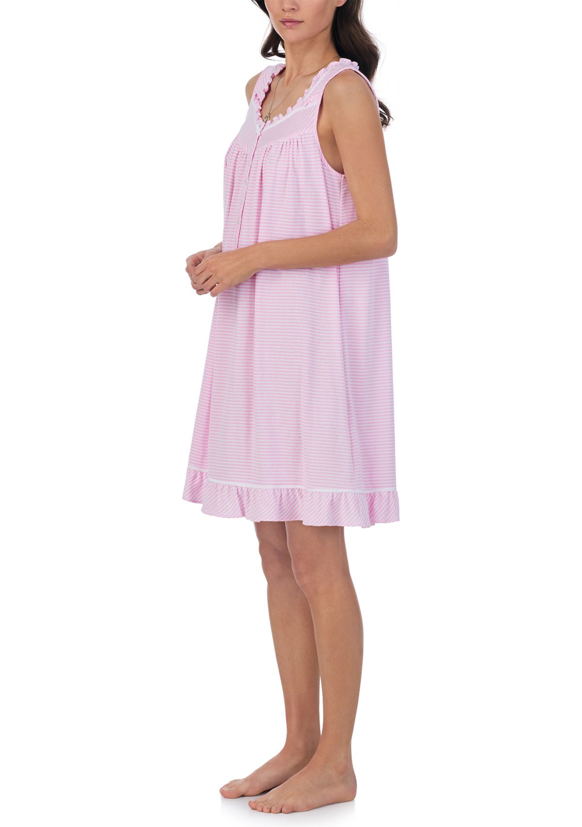 Cotton Rich Yarn Dye Stripe Knit Short Chemise