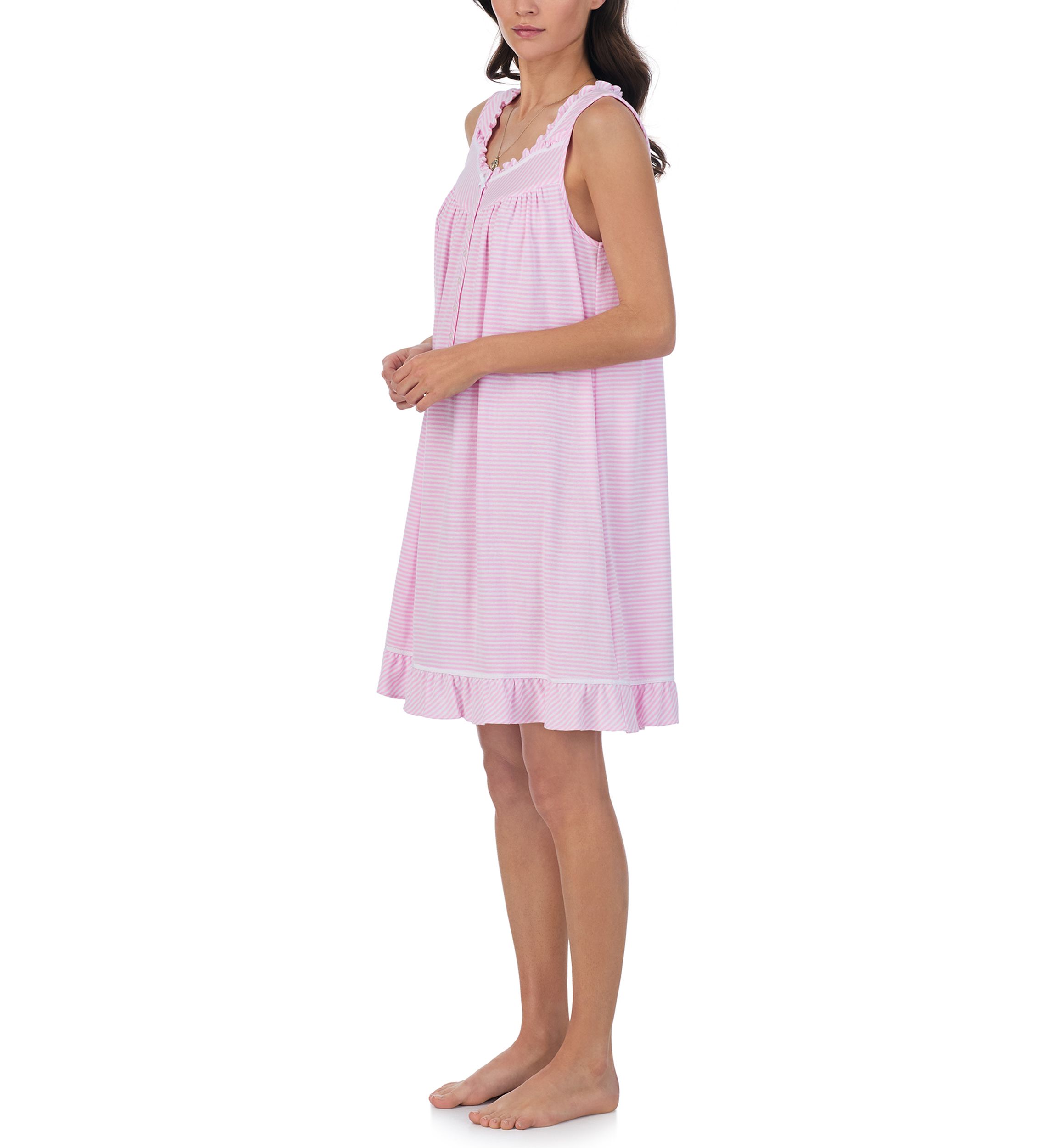 Cotton Rich Yarn Dye Stripe Knit Short Chemise