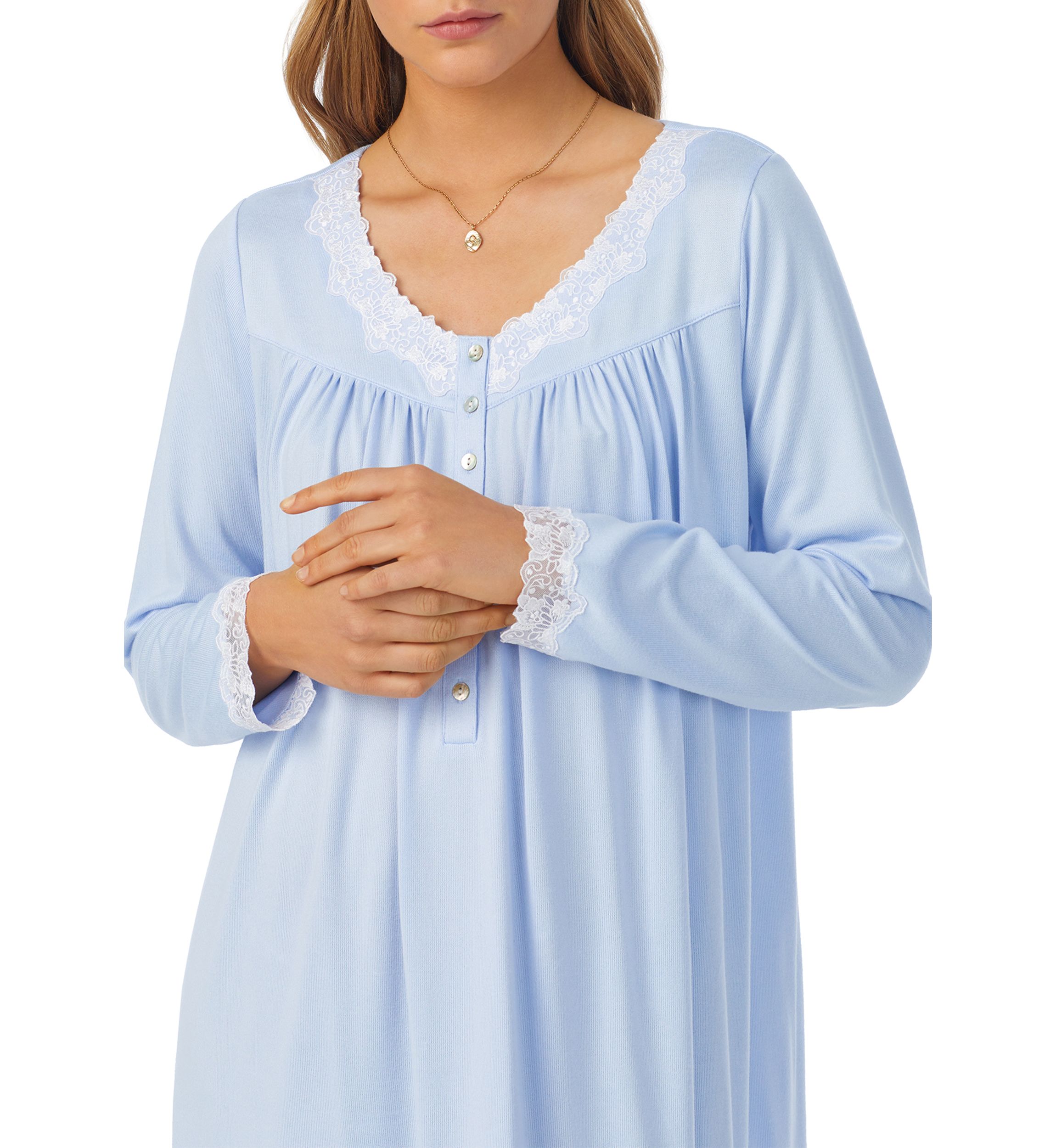Sweater Knit Short Long Sleeve Nightgown 