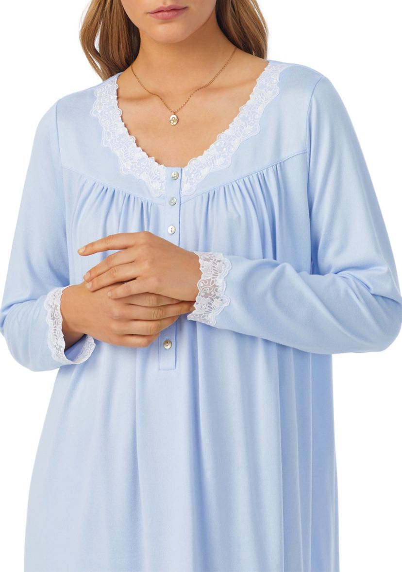 Sweater Knit Short Long Sleeve Nightgown 
