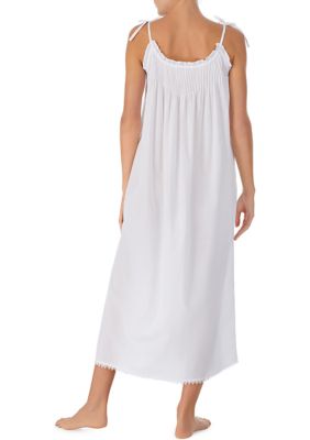 White Cotton Nightgowns - Eileen West Long Sleeveless Gown in Catalonia