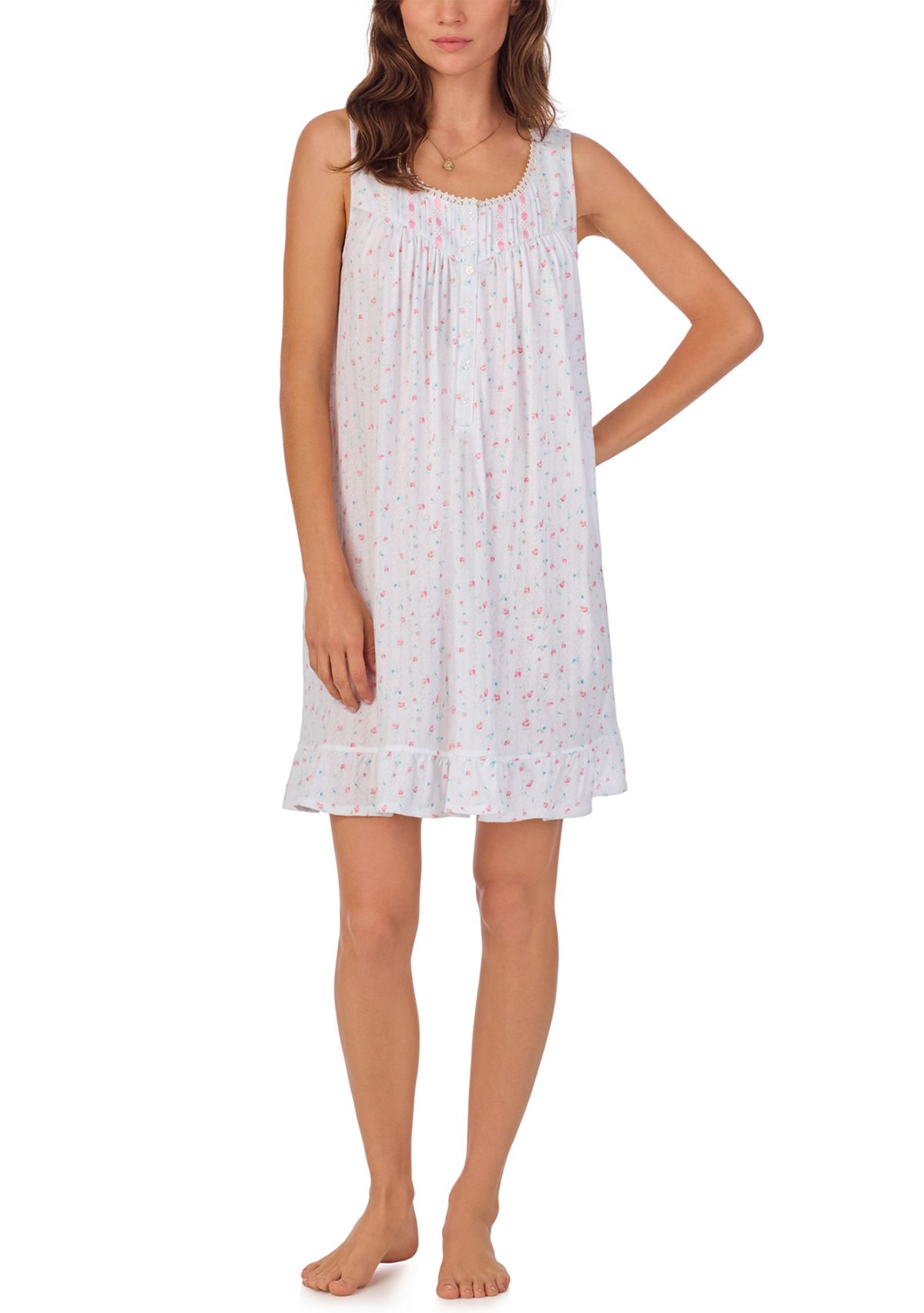 Cotton Pointelle Sleeveless Chemise