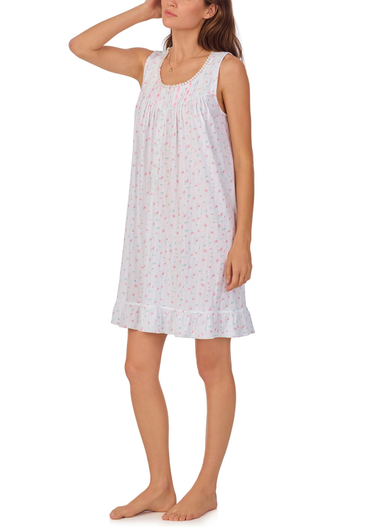 Cotton Pointelle Sleeveless Chemise