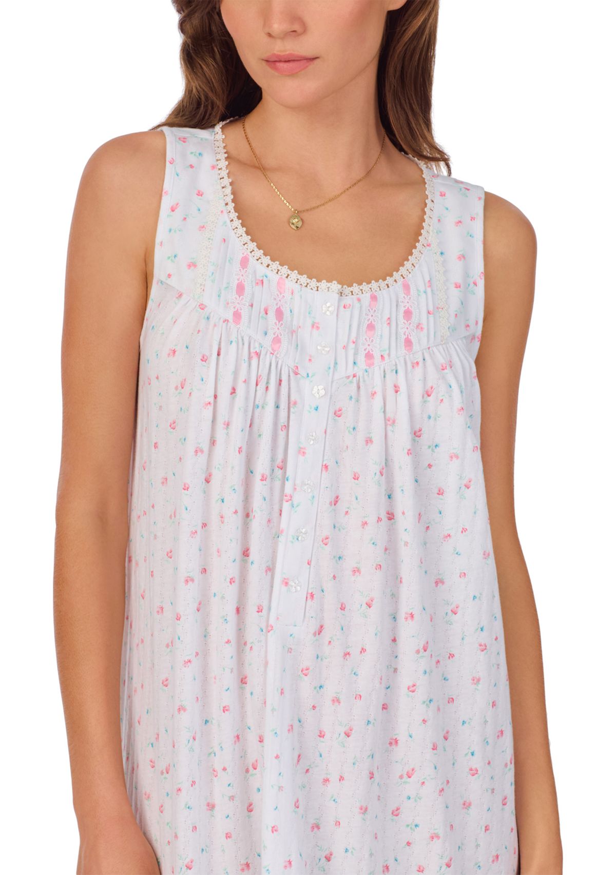 Cotton Pointelle Sleeveless Chemise