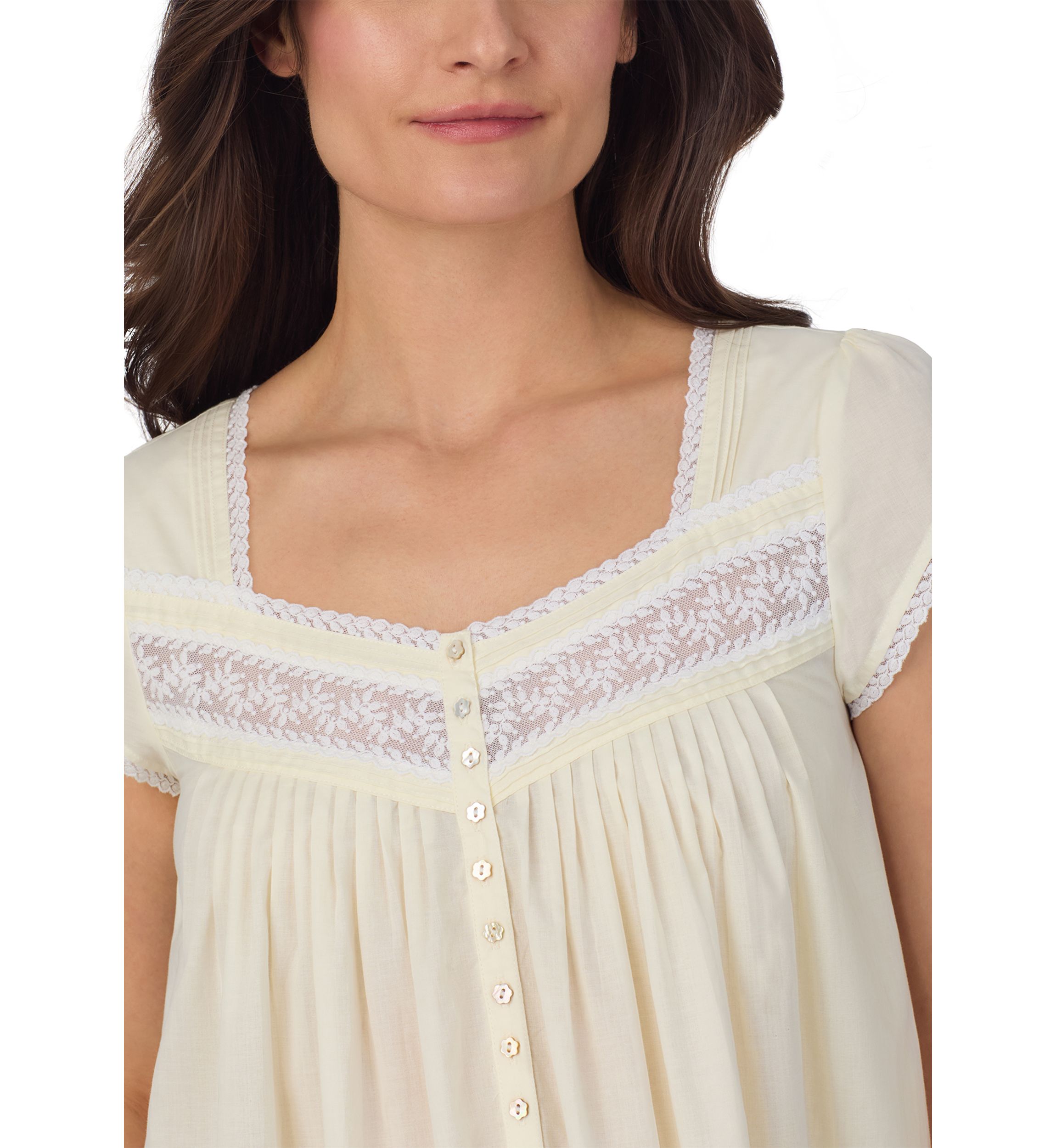 Cap Sleeve Long Cotton Lawn Nightgown