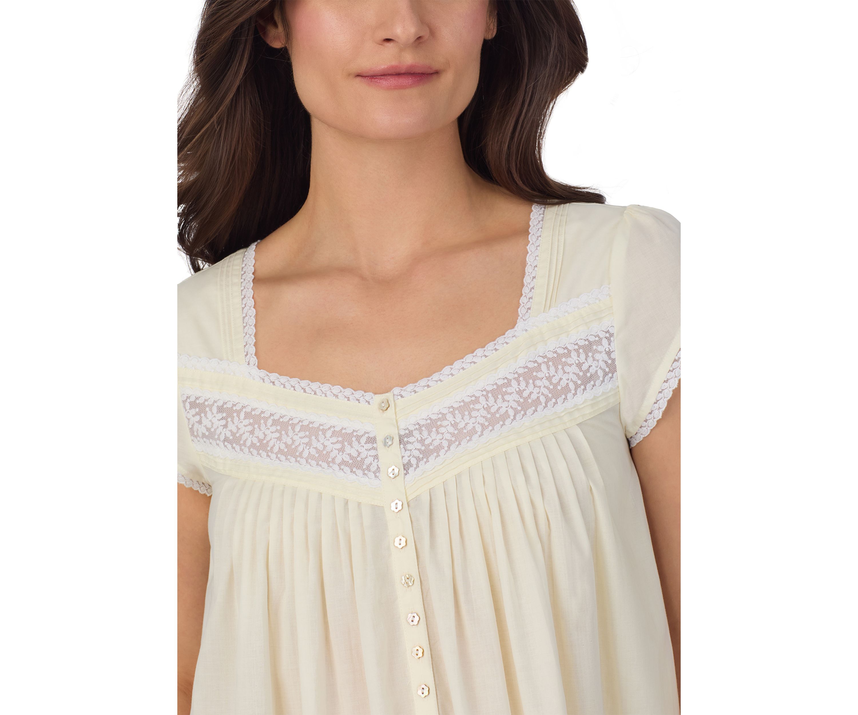 Cap Sleeve Long Cotton Lawn Nightgown