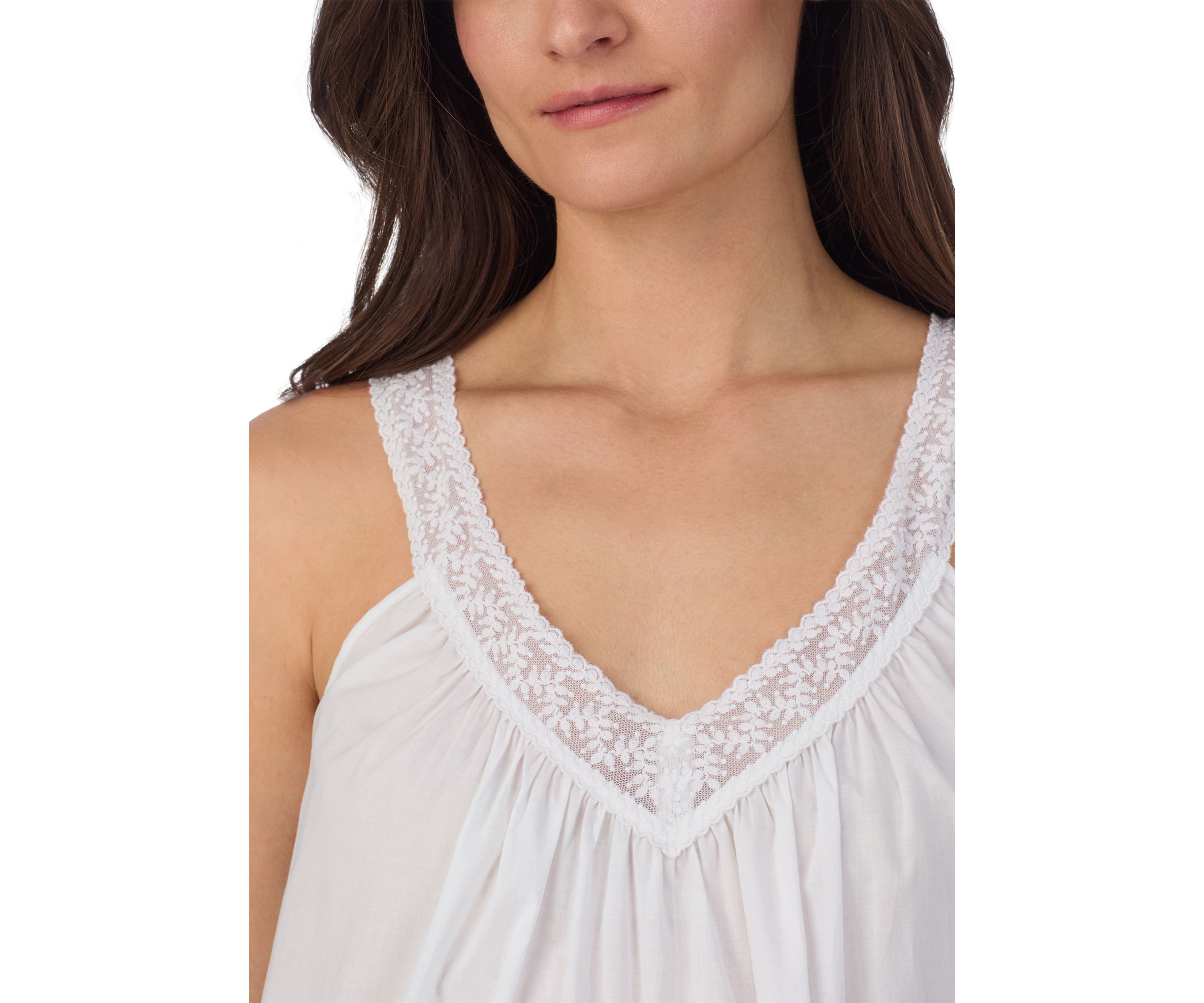 Womens Sleeveless Long Cotton Lawn Nightgown