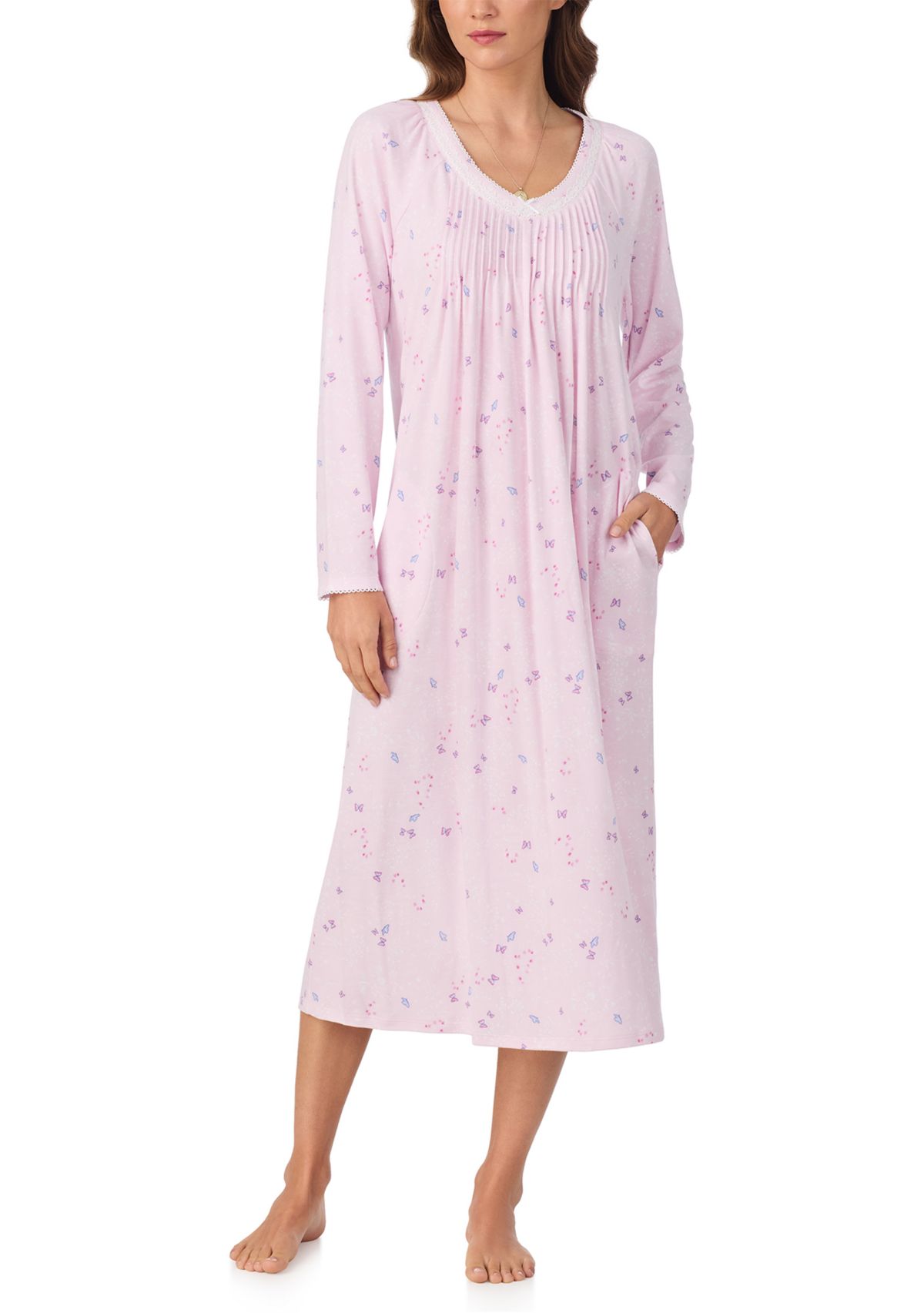 Long Cotton Blend Nightgown 