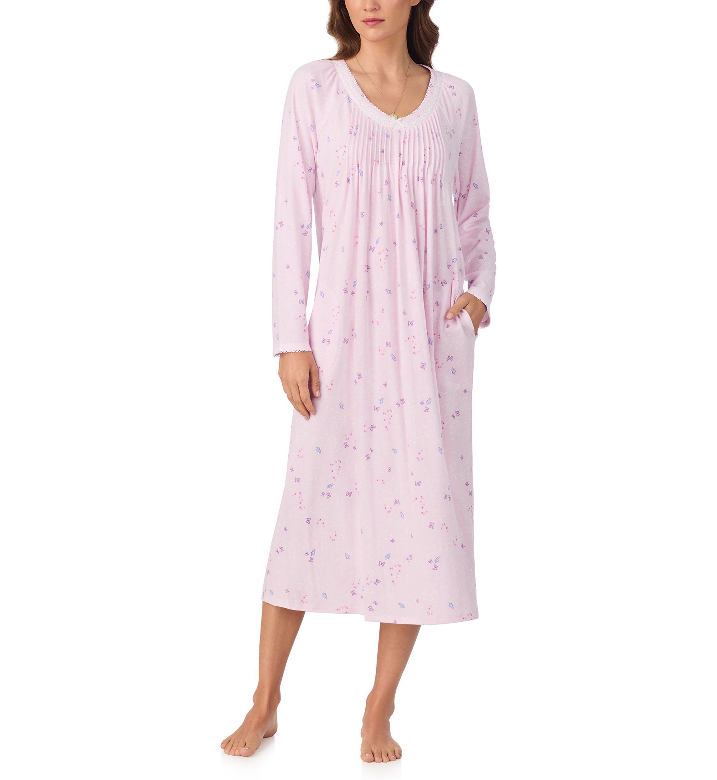 Long Cotton Blend Nightgown 