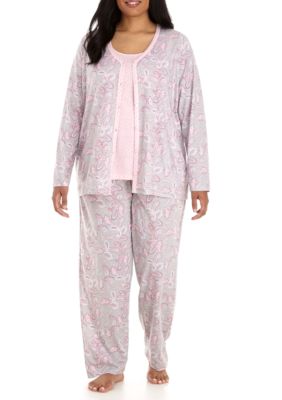 Kim Rogers® Plus Size 3-Piece Cardigan Pajama Set | belk