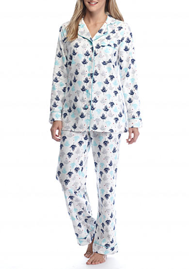 Kim Rogers 2-Piece Free Birds Flannel Pajama Set | Belk