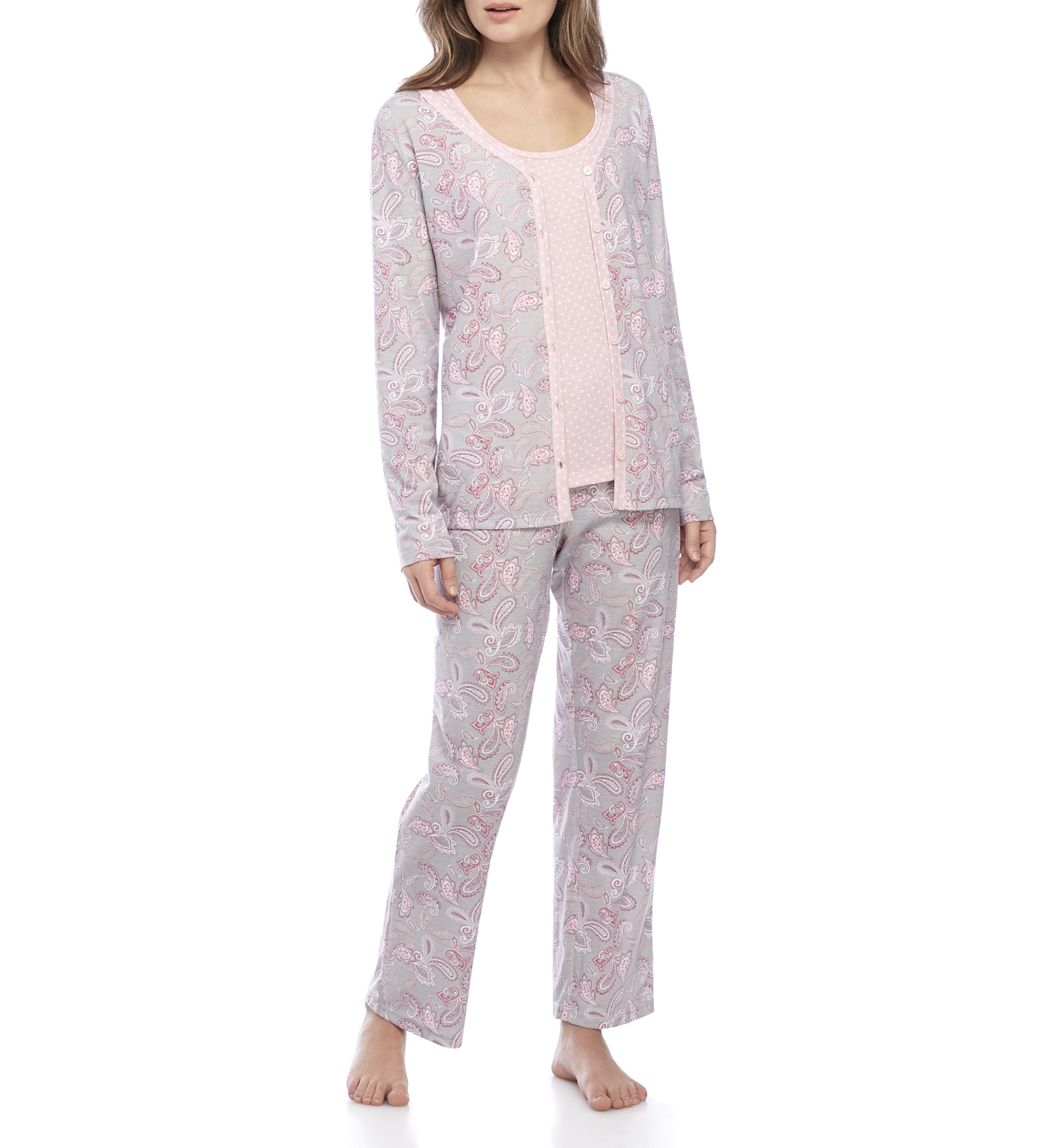 3-Piece Cardigan Pajama Set