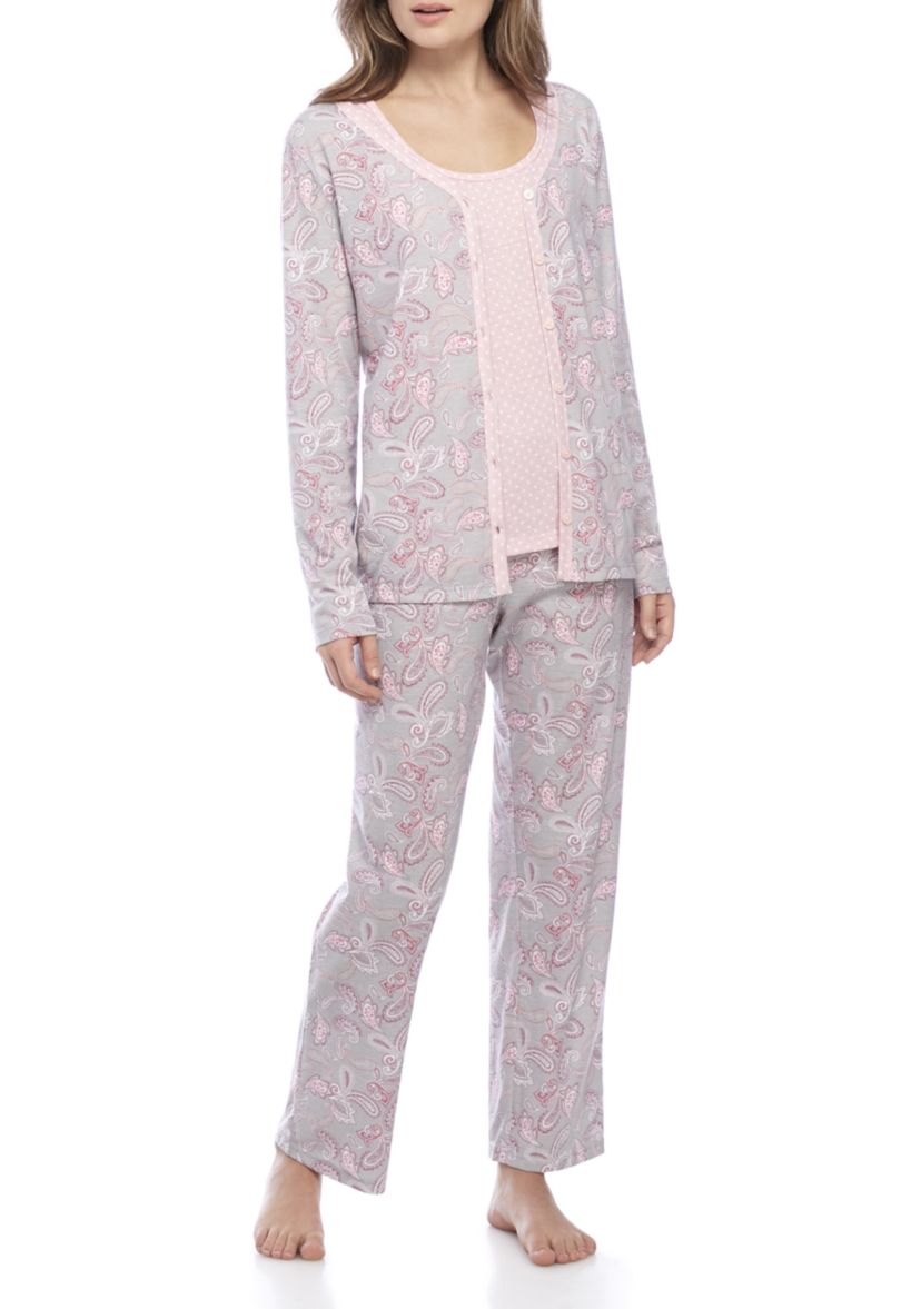 3-Piece Cardigan Pajama Set