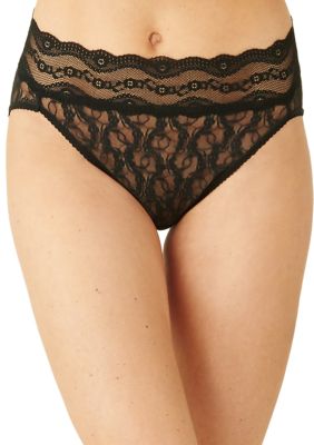 b.tempt'd by Wacoal Women's Lace Kiss Hi Leg Brief, Black, XL