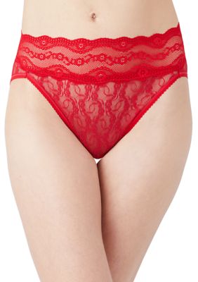 b.tempt'd by Wacoal Women's Lace Kiss Hi Leg Brief, Crimson, XL