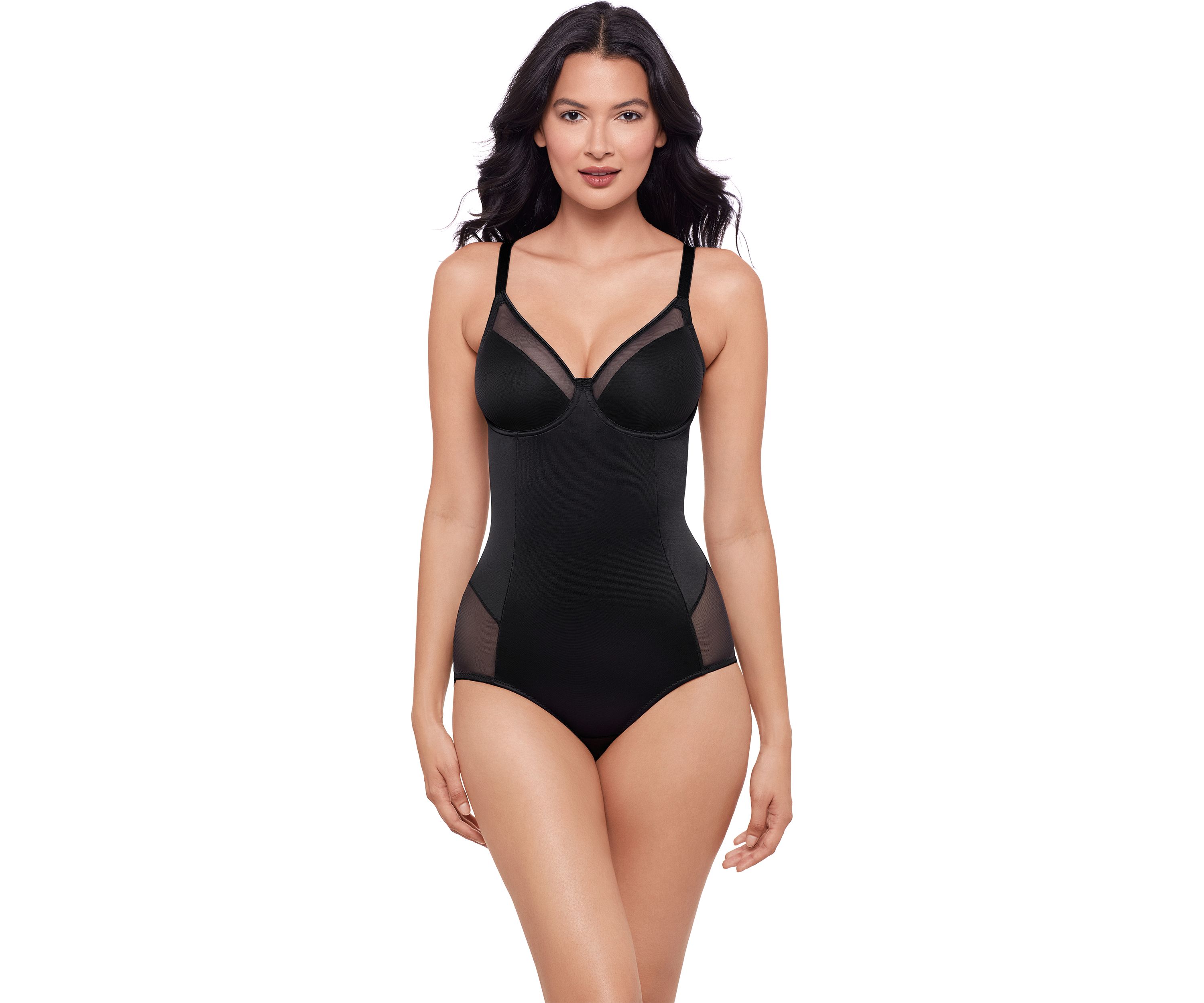 Shapewear Womens Sexy Sheer Shaping Padded Cup Bodysuit - 2763