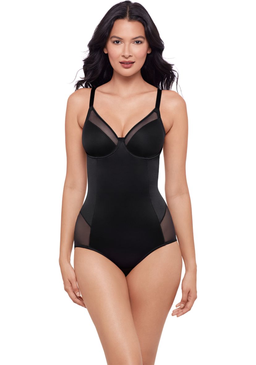 Shapewear Womens Sexy Sheer Shaping Padded Cup Bodysuit - 2763