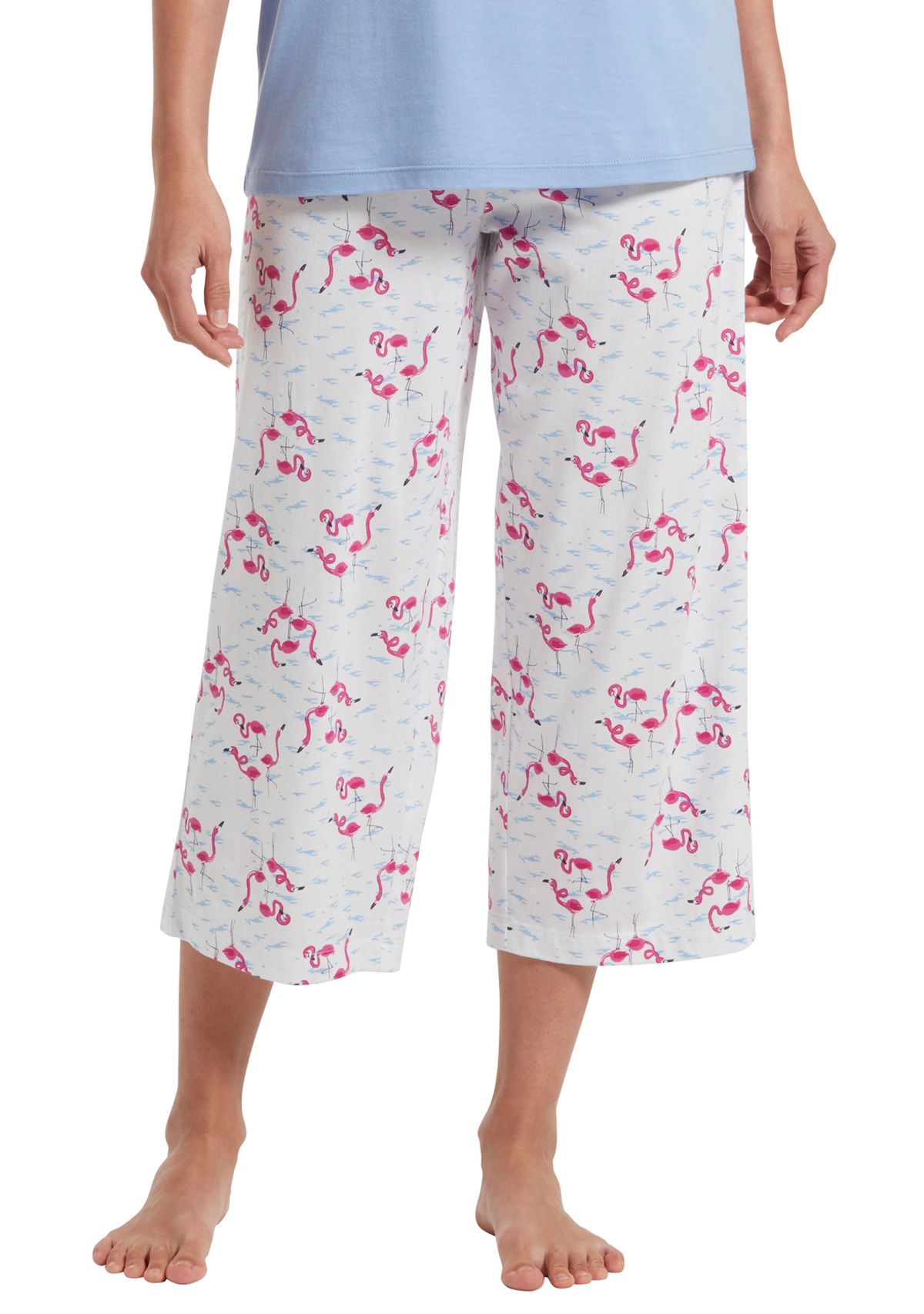 Womens Sleepwell Printed Knit Capri Pajama Pants Made with Temperature Regulating Technology