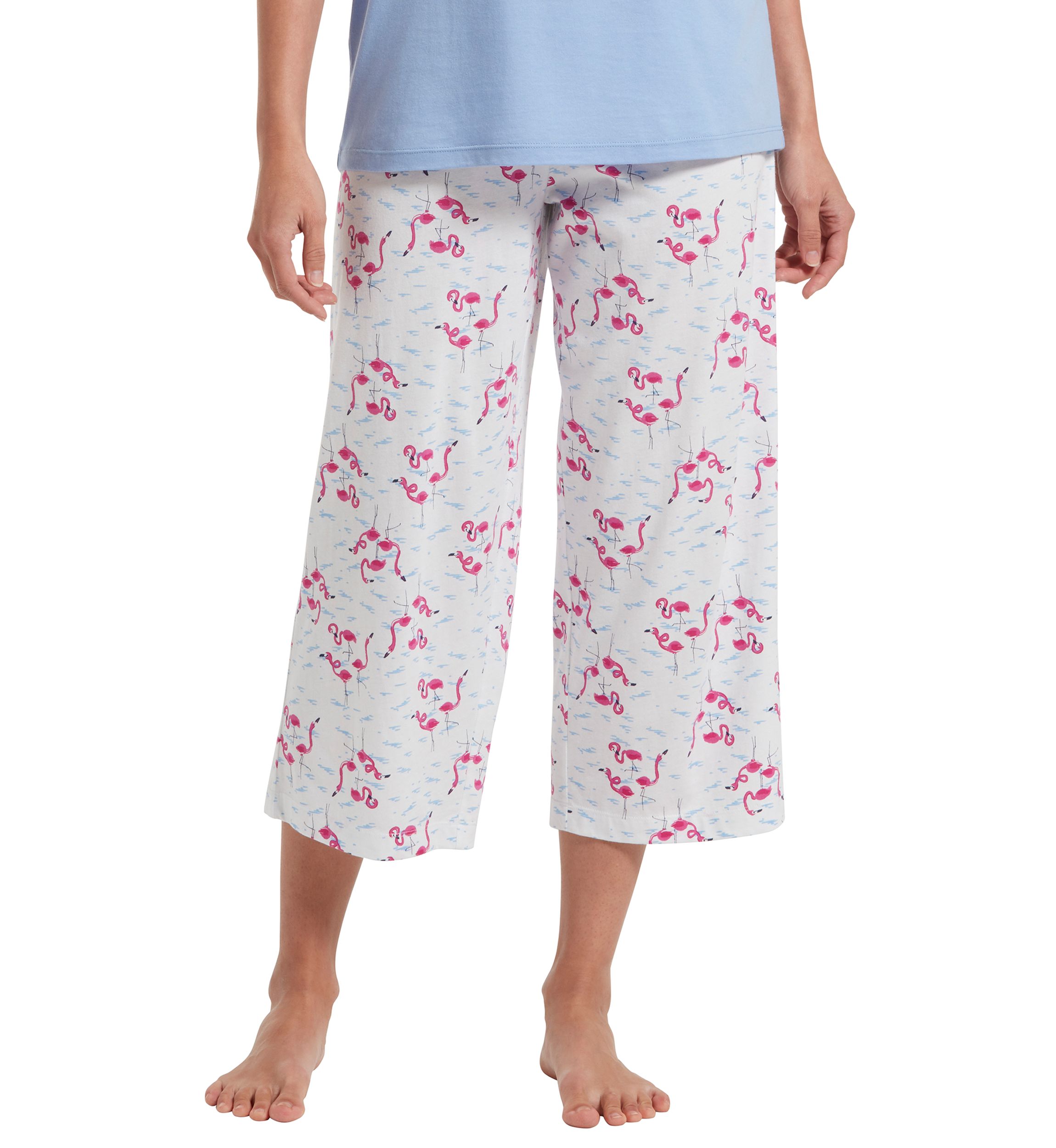 Womens Sleepwell Printed Knit Capri Pajama Pants Made with Temperature Regulating Technology