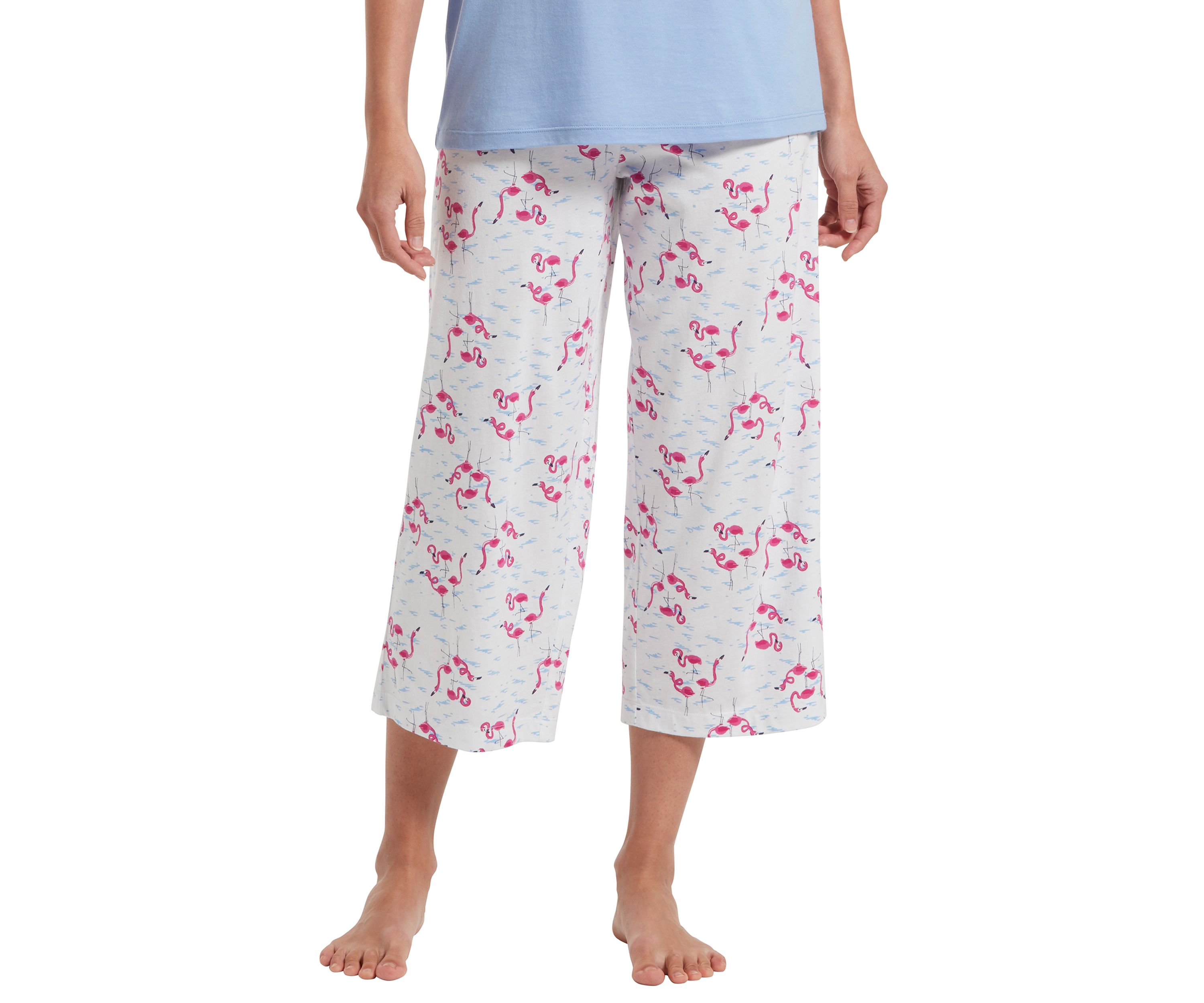 Womens Sleepwell Printed Knit Capri Pajama Pants Made with Temperature Regulating Technology